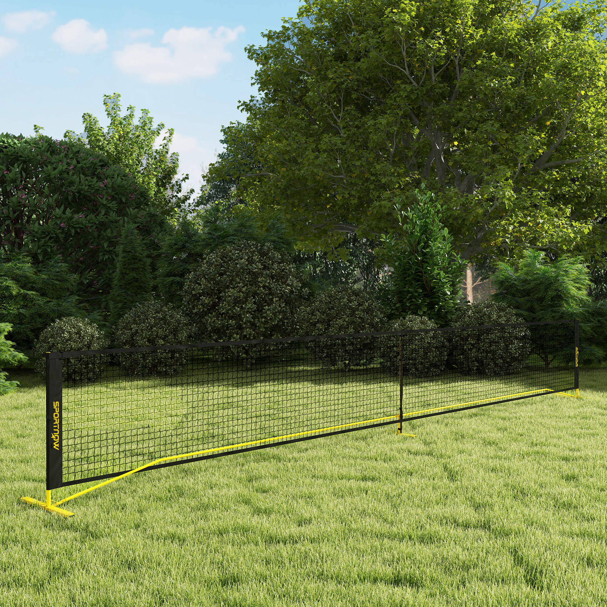 Pickleball-Netz, tragbar, Metallgestell, Stoffnetz, mit Tragetasche, Gelb