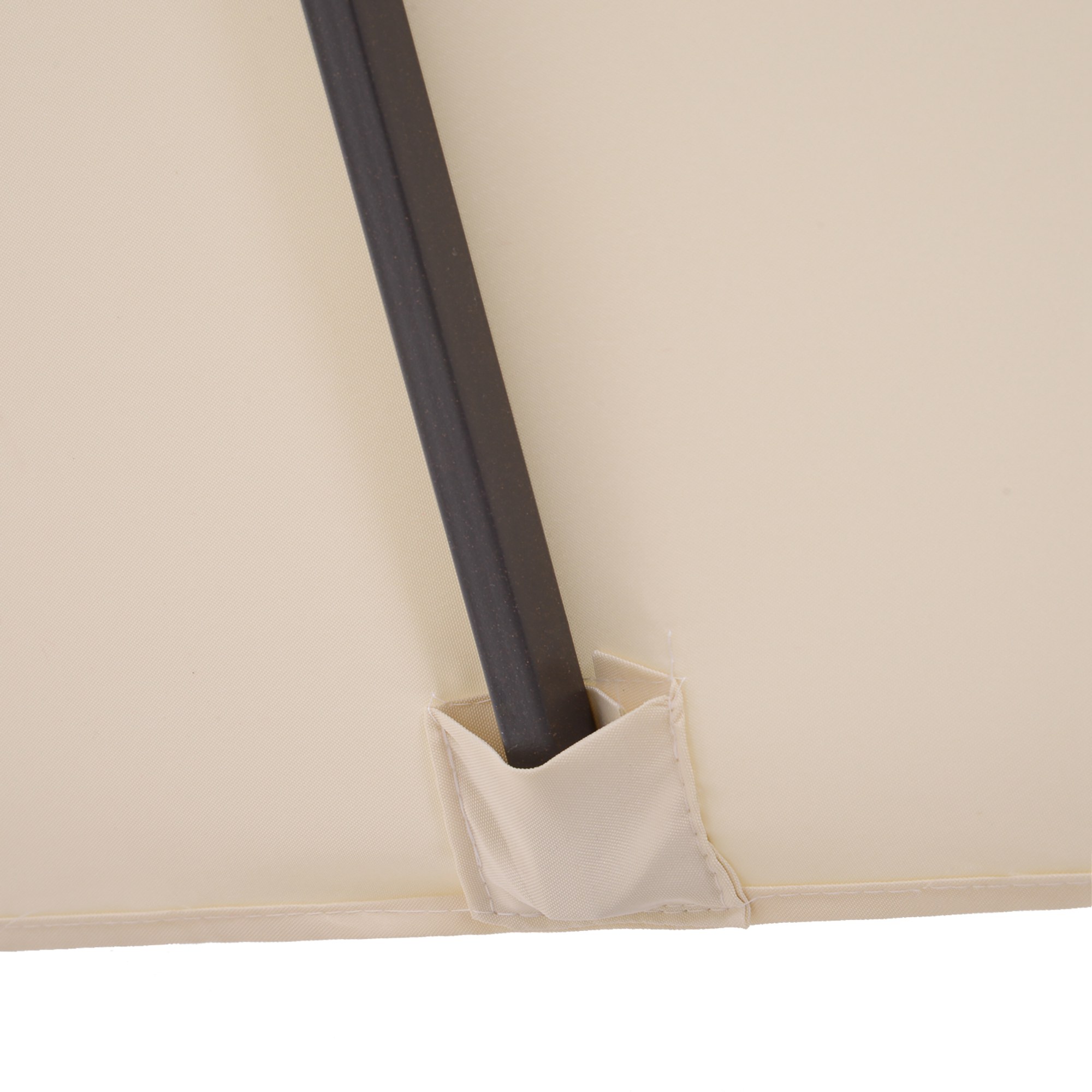 XXL Sonnenschirm mit Handkurbel wetterbeständig 455 cm x 270 cm x 240 cm Stahl Polyester Beige