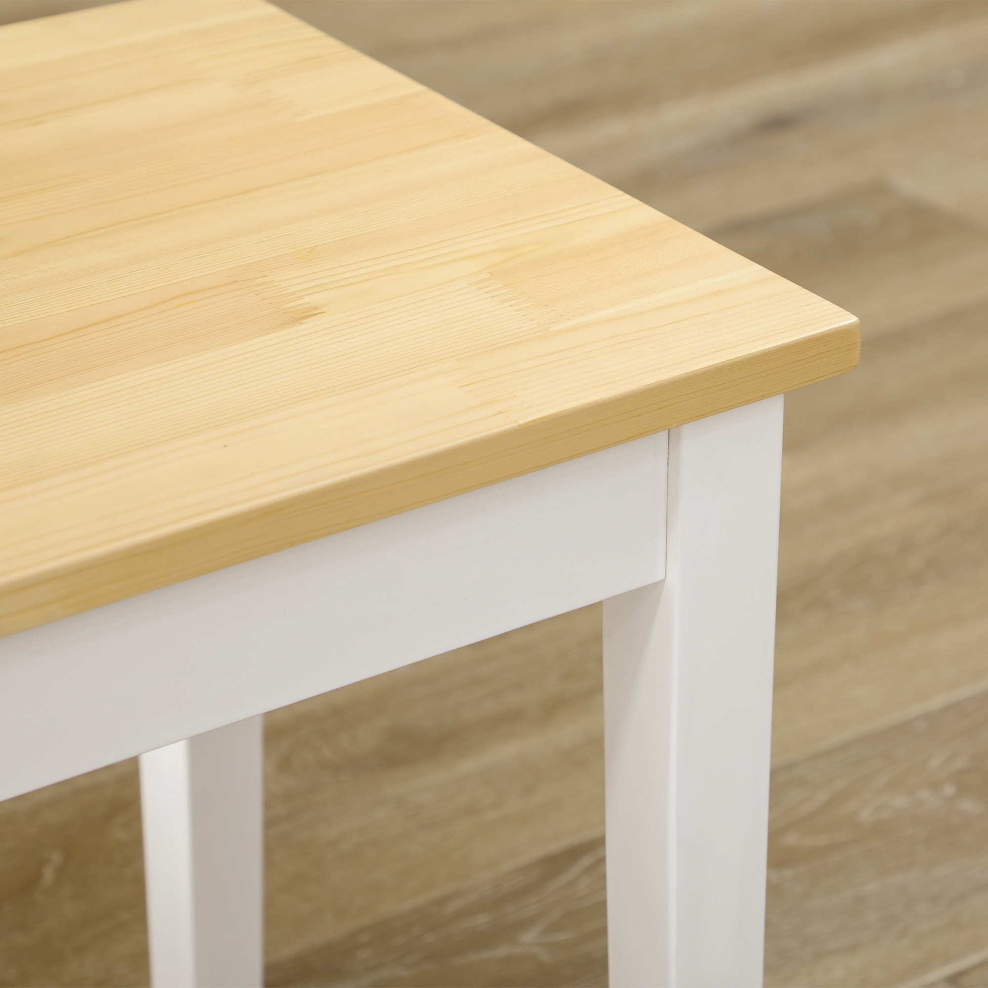 Sitzbank Holzbank 2er-Sitzbank, Massivholz, lackiert, Natur+ Weiß