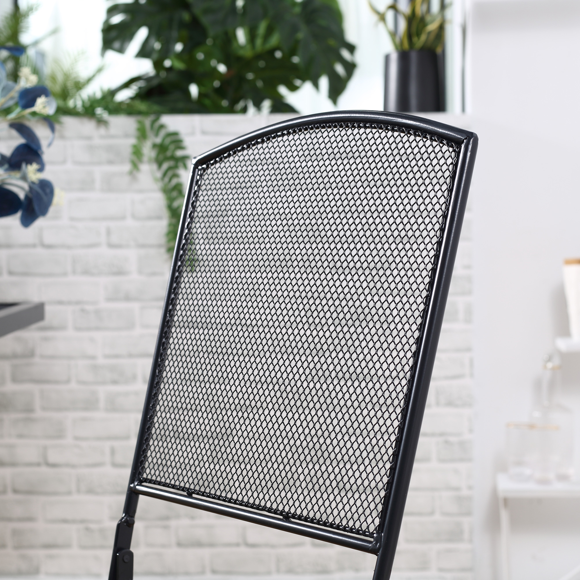 Garten Sitzgruppe für 2 Personen Bistro-Set Garnitur 1 Tisch+2 faltbare Stühle für Terrasse Balkon Metall Grau