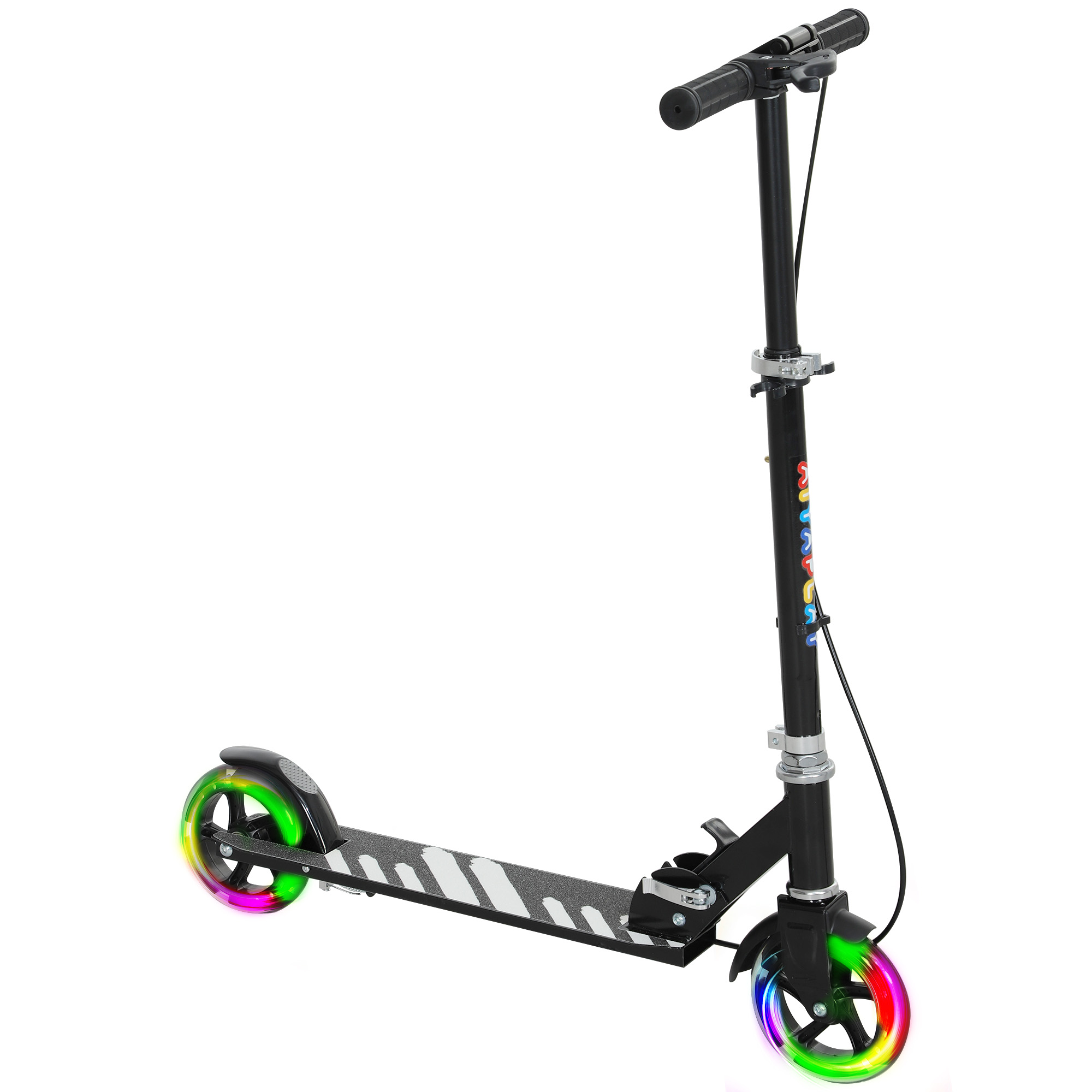 Kinderroller, Doppelte Bremsen, Metallrahmen, Fußstütze, faltbar, 3-8 Jahre, Schwarz Kinderroller, Doppelte Bremsen, Metallrahmen, Fußstütze, faltbar, 3-8 Jahre, Schwarz
