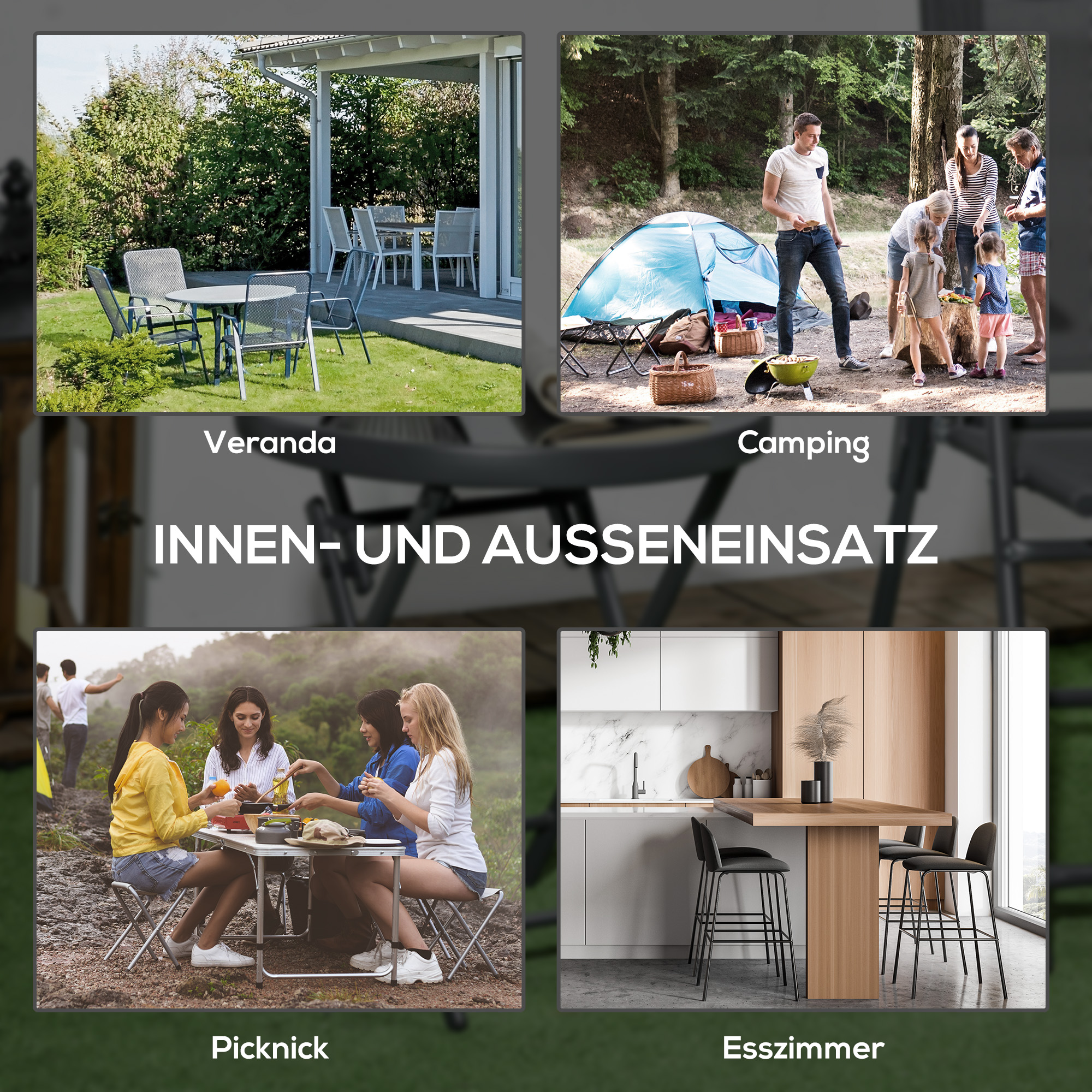 Terrassentisch-Set, 2 Klapptische aus Akazienholz, 45x45x45cm, Teak