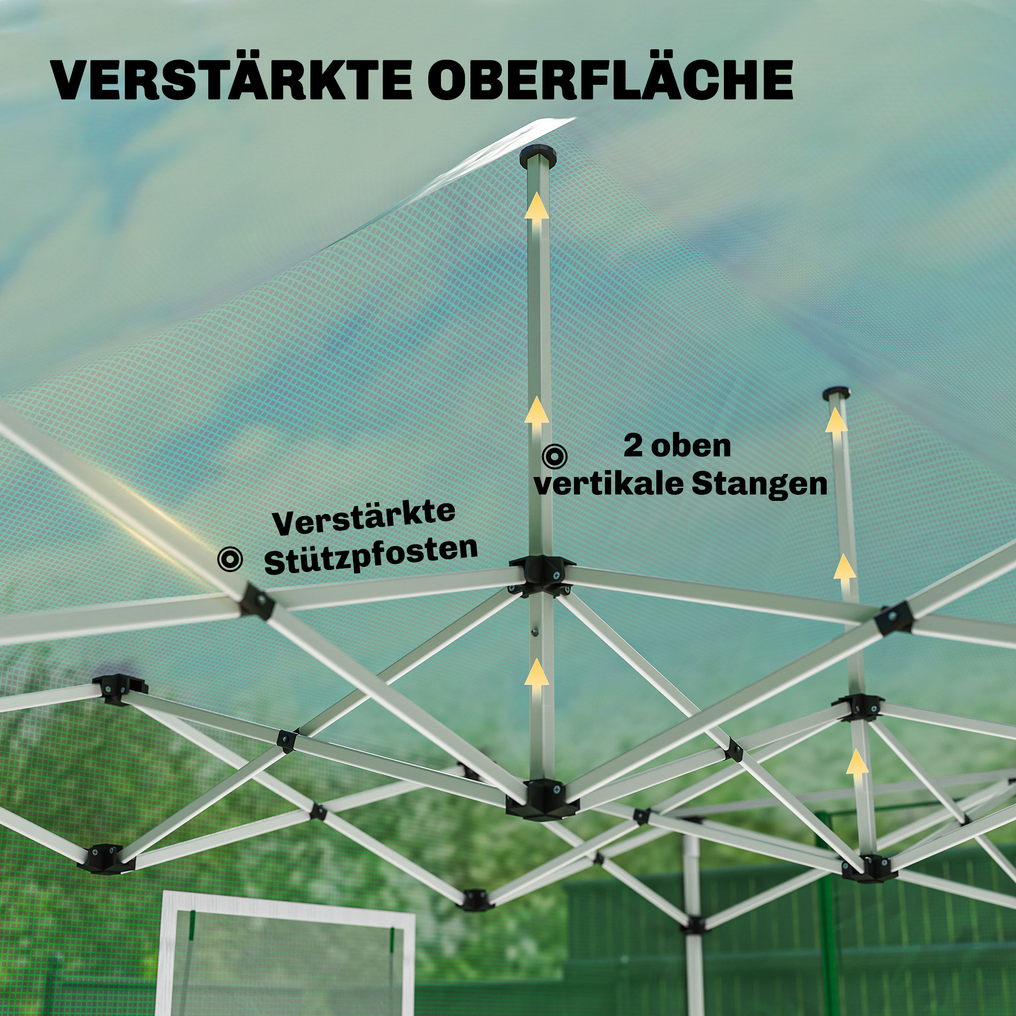 Pop Up Gewächshaus ca. 200x300x270 cm Faltbar Foliengewächshaus mit Satteldach Reißverschlusstüren und -fenstern