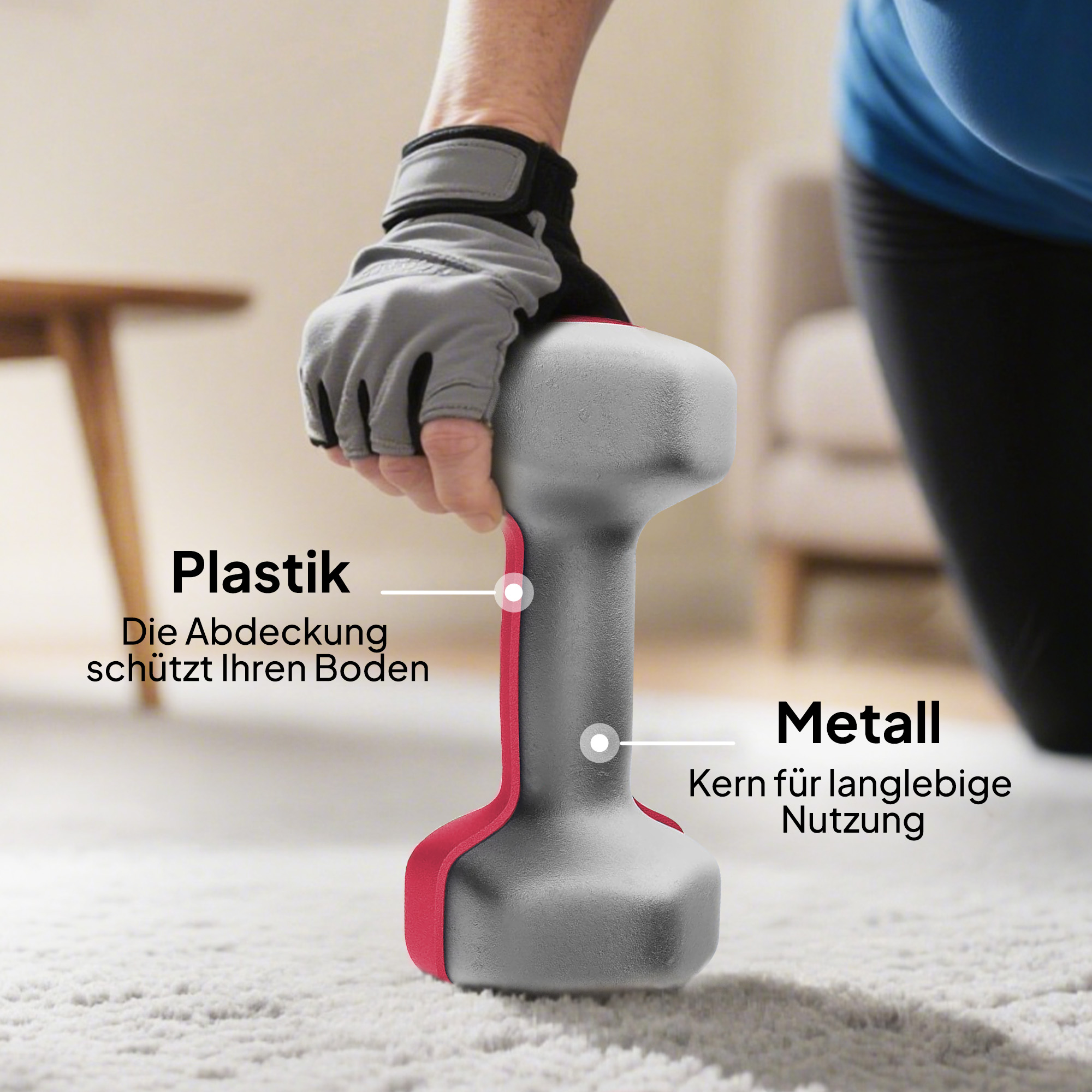 Hantel-Set 3 Paar Kurzhanteln mit Aufbewahrungsständer rutschfeste Griff, 1-5 kg Hexagon