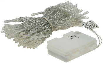 LED Batterie-Lichterkette "CT-TK100" 10m / warmweiß, IP44, 100 LEDs, mit 6Std.Timer