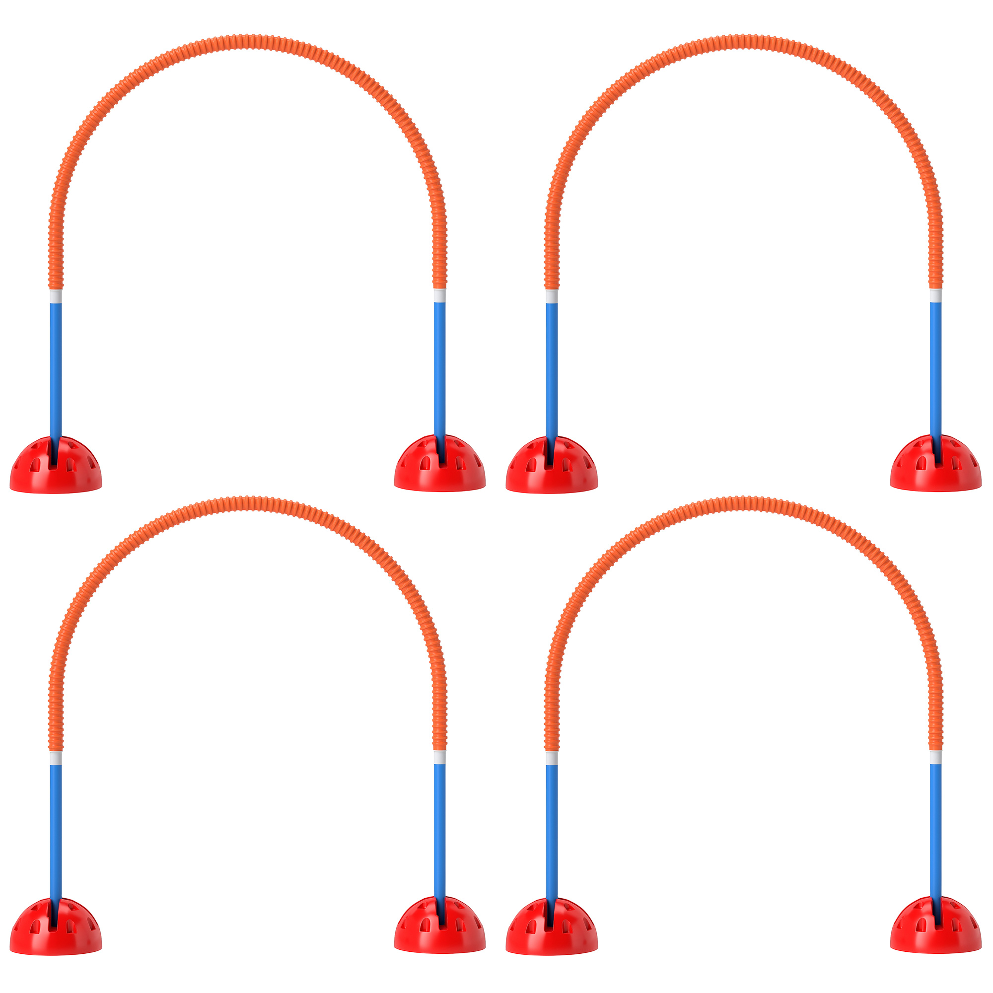 4-teiliges Hunde-Agility-Trainingsgerät mit 4 Türen in verstellbarer Breite, Tragetasche, für Garten, Blau