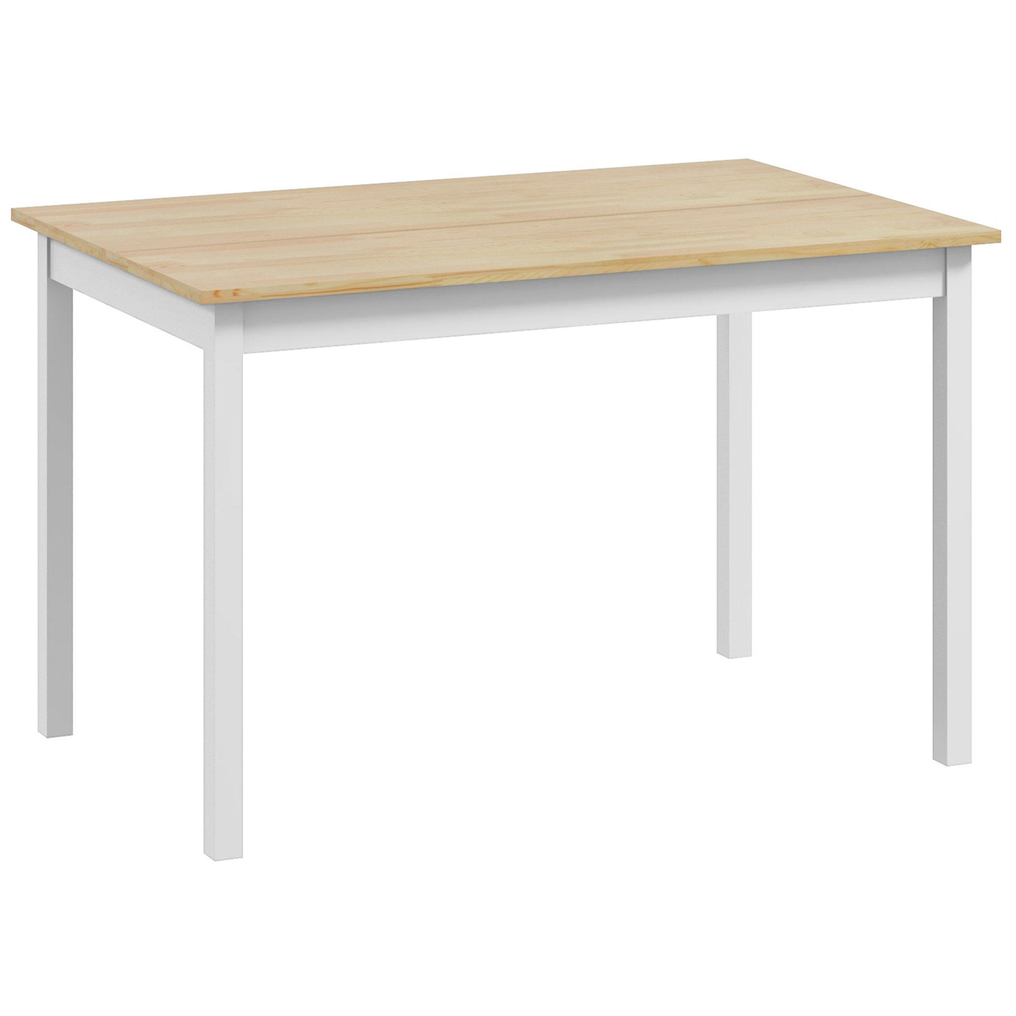 Esstisch, 120 x 75 cm Küchentisch mit Landhaus-Stil für 4 Personen, Holztisch für Wohnzimmer, Esszimmer, Natur
