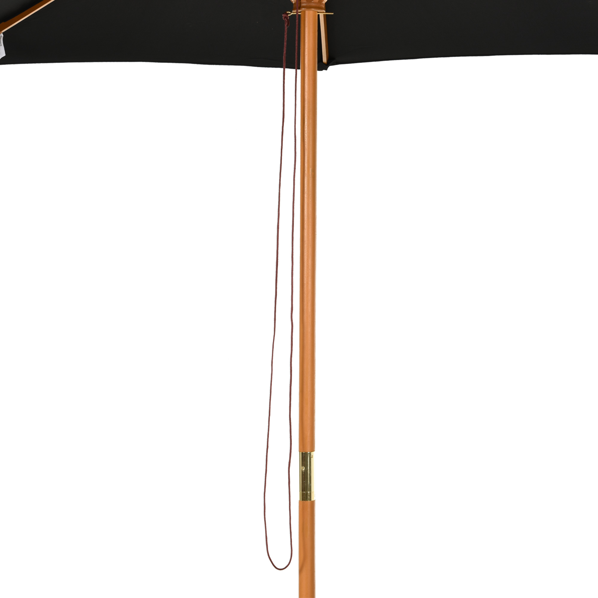 Sonnenschirm Ø 300 cm, Sonnenschirm mit UV Schutz Balkonschirm aus Holz Strandschirm stabil Marktschirm Sonnenschutz für Strand Terrasse Garten, Schwarz