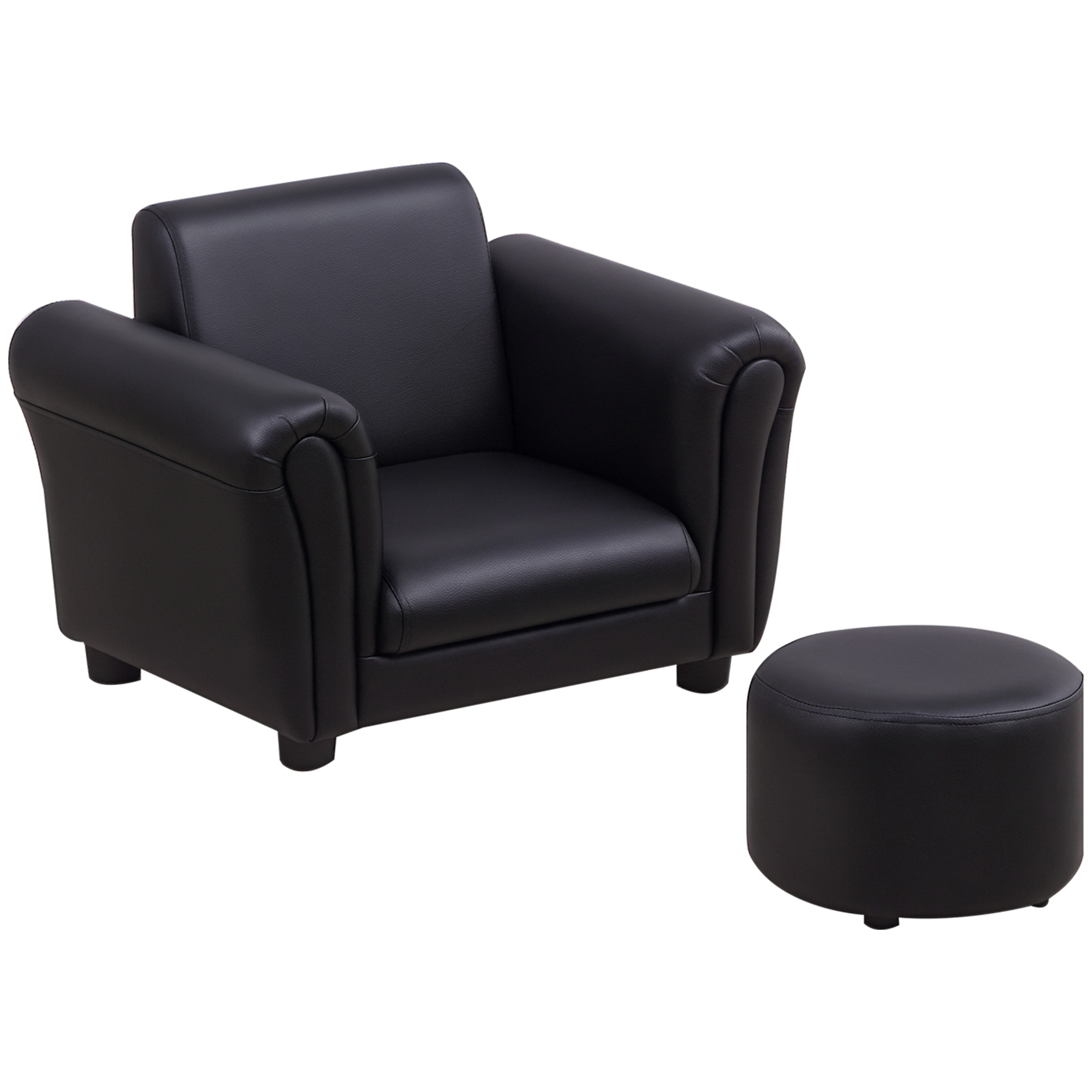 Kindersessel mit Fußhocker Kindercouch Kindersofa Minisofa für 1,5-3 Jahre Kinder Kindermöbel Holz Schwarz 54 x 42 x 41 cm Kindersessel mit Fußhocker Kindercouch Kindersofa Minisofa für 1,5-3 Jahre Kinder Kindermöbel Holz Schwarz 54 x 42 x 41 cm