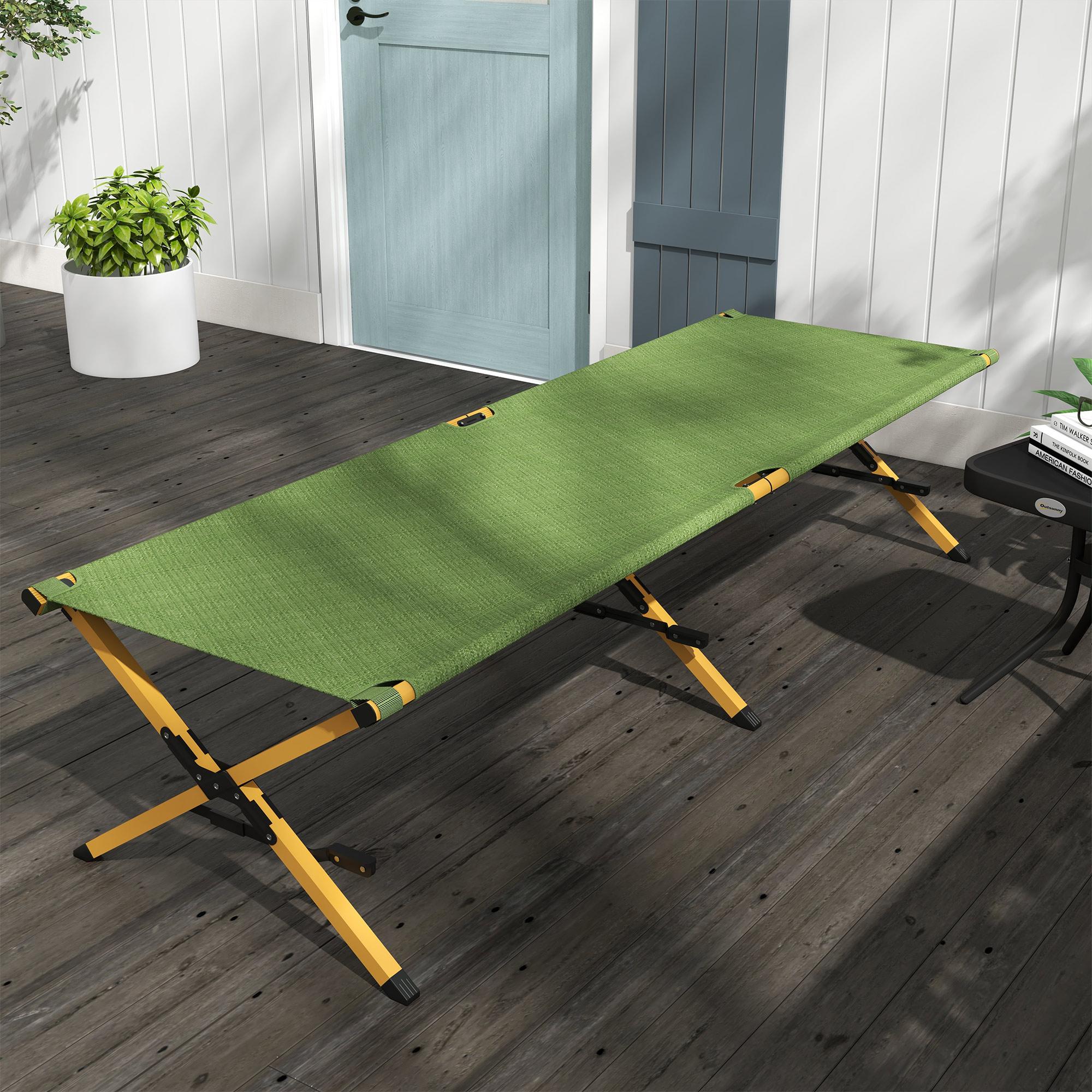 Feldbett faltbar Campingbett mit Tragetasche 196 x 64 x 45 cm Gästebett bis 200 kg für Outdoor, Camping Reisen