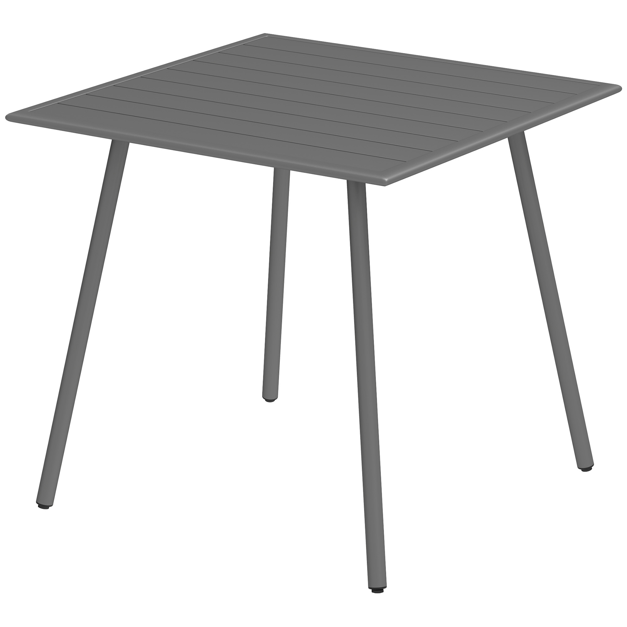Gartentisch, Outdoor-Esstisch für 4 Personen, Stahlrahmen, leicht zu reinigen, rostbeständig, 80 x 80 x 74 cm, Grau
