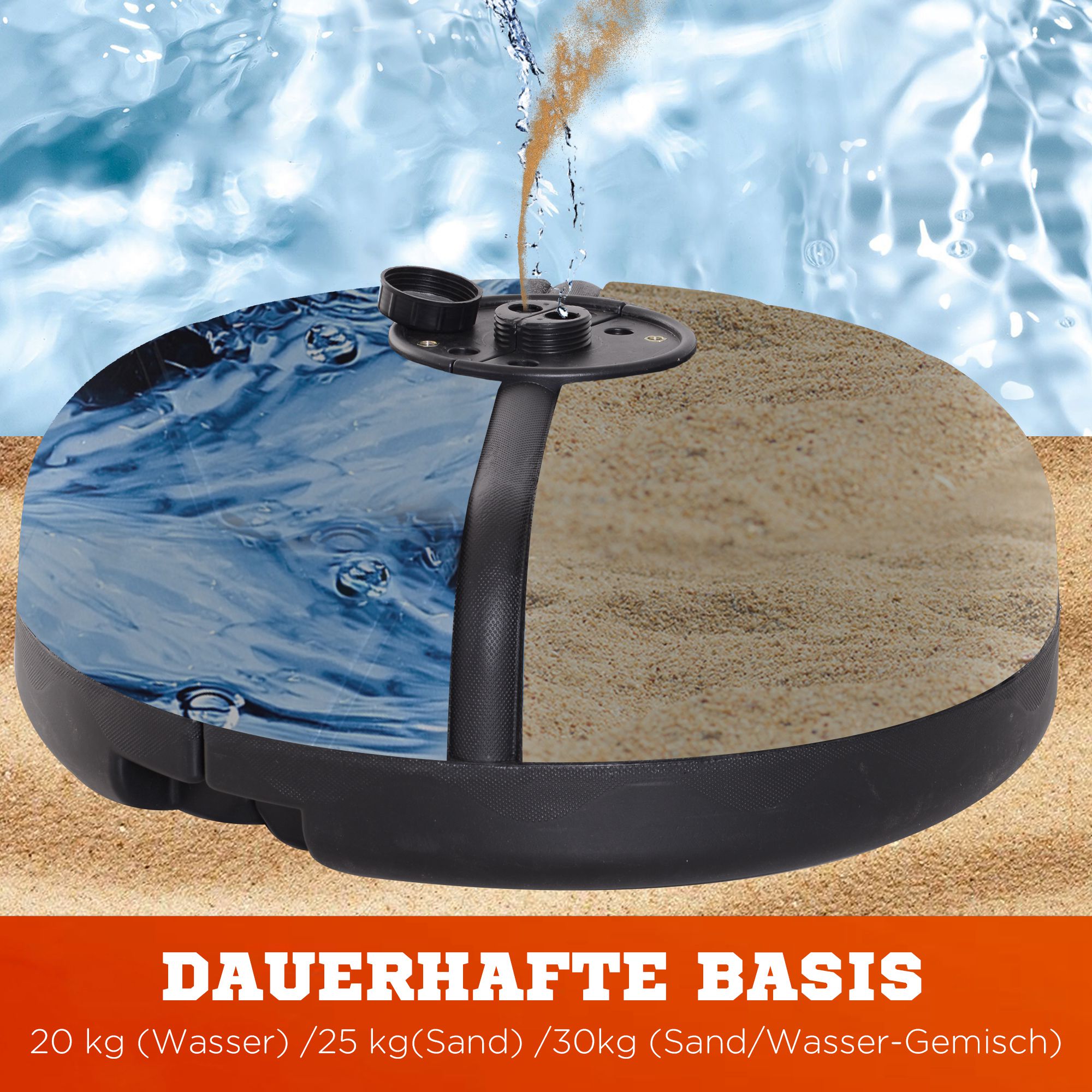 Freistehender Standboxsack mit Ständer und Kunststoff-Pad, 176 cm, Geeignet für Profis und Anfänger, Schwarz