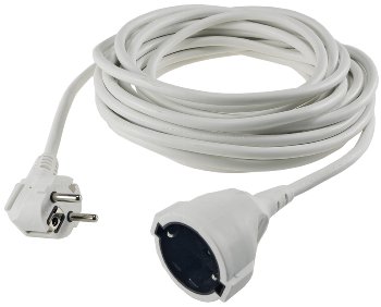 Schutzkontakt-Verlängerung, 10m, weiß - H05VV-F3G 1,5mm² 16A/250V Schutzkontakt-Verlängerung, 10m, weiß - H05VV-F3G 1,5mm² 16A/250V