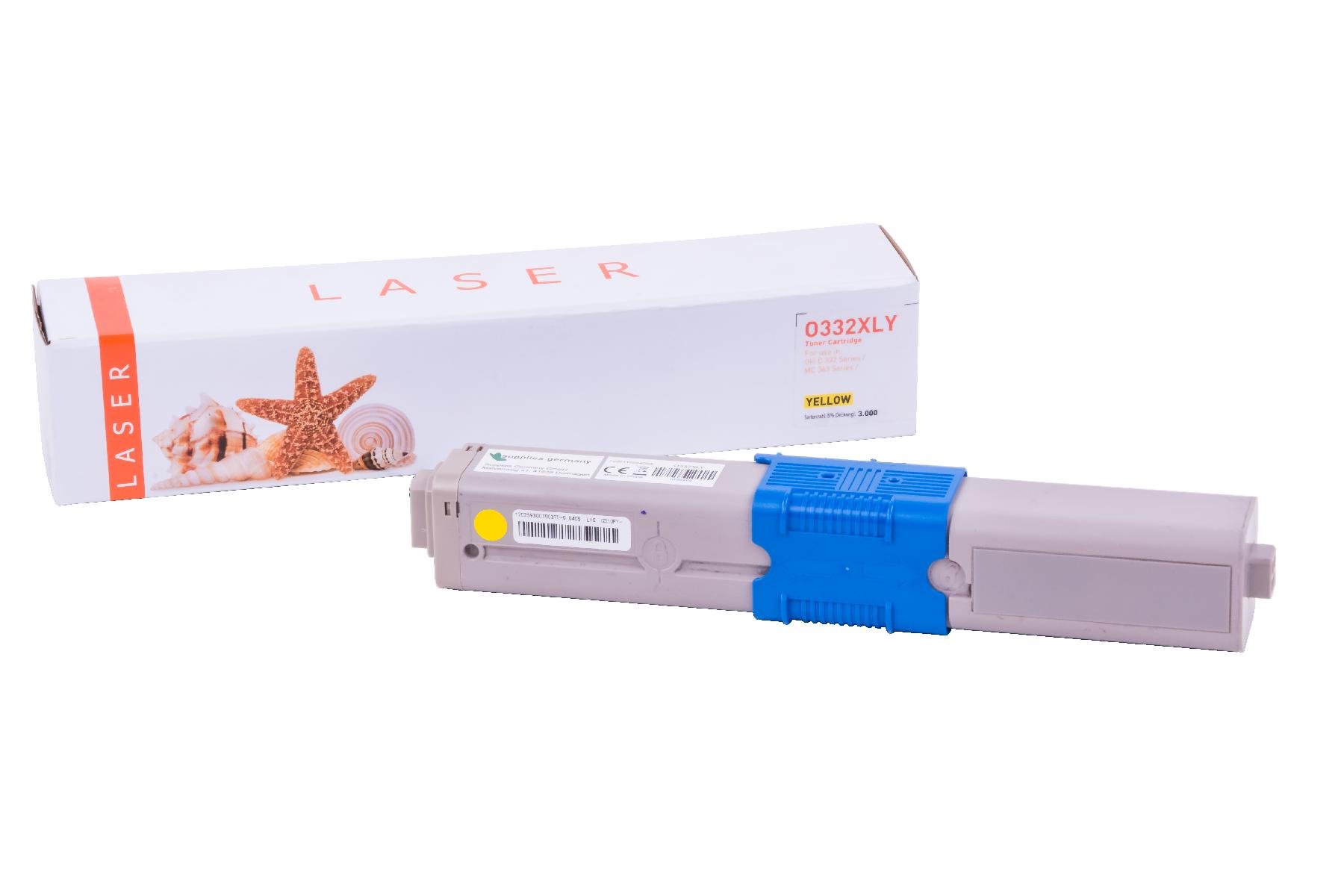 C332XLY alternativ Toner gelb für Oki / 46508709 / 3.000 Seiten C332XLY alternativ Toner gelb für Oki / 46508709 / 3.000 Seiten