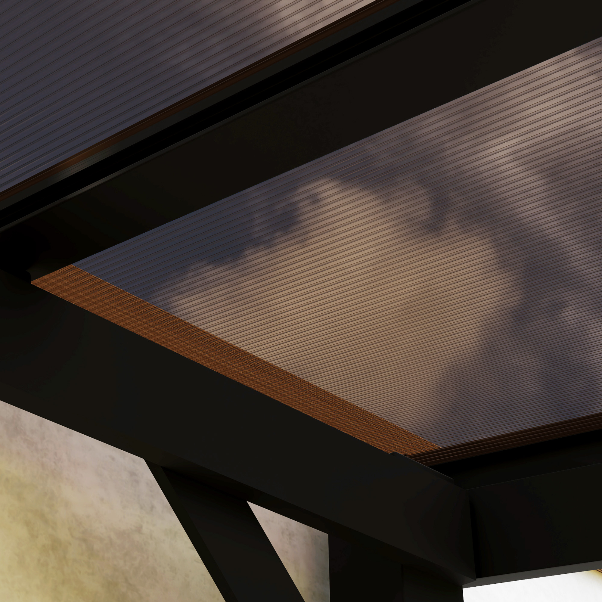 3 x 3 m Metallpergola, Gartenpergola mit wasserfestem Dach, freistehend, windfest, UV-beständig, Dunkelgrau