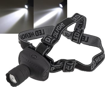 LED-Stirnlampe mit fokussierbarer 1W LED - 3x AAA Batterie nötig LED-Stirnlampe mit fokussierbarer 1W LED - 3x AAA Batterie nötig