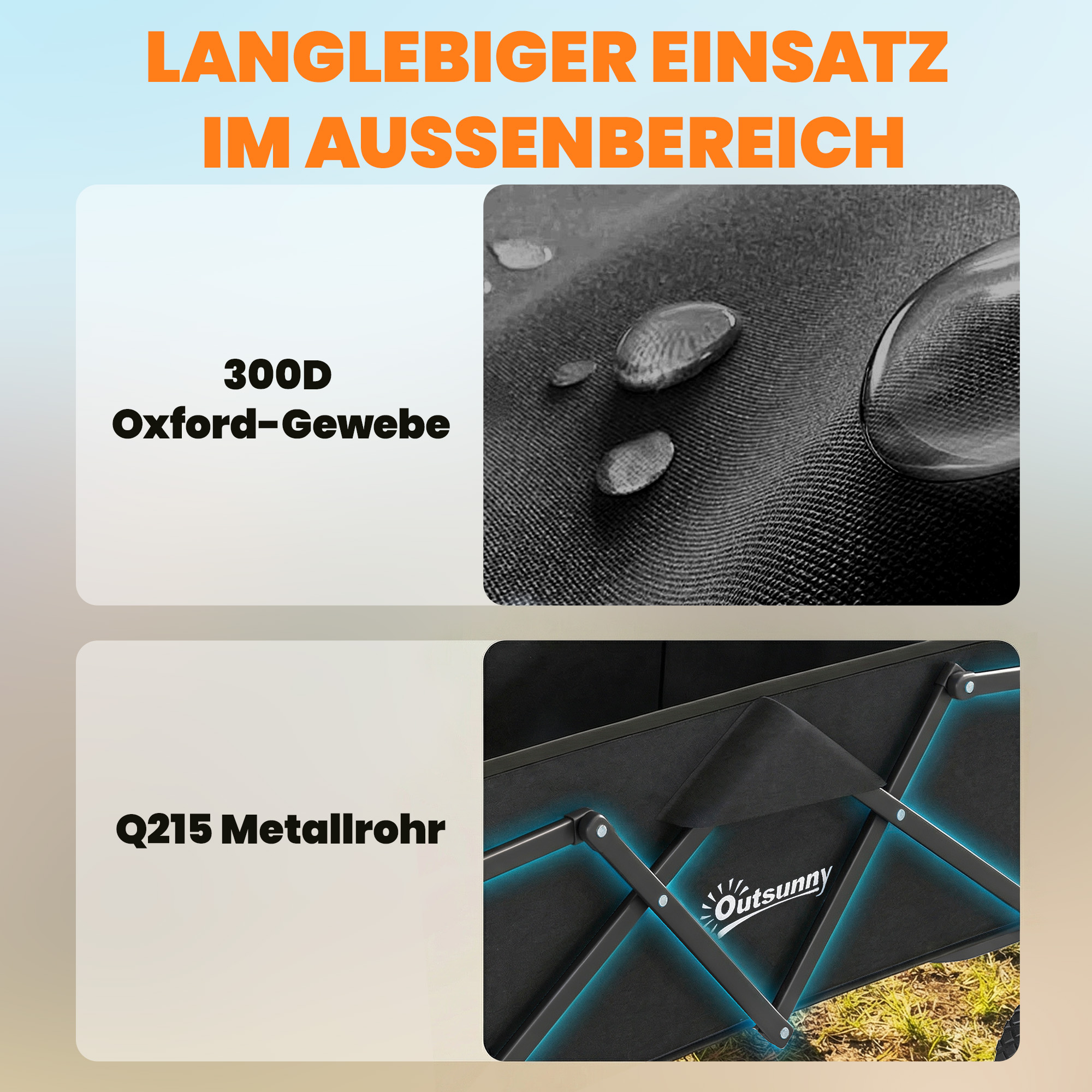 Bollerwagen faltbarer Handwagen mit Griff Verstellbarer Griffhöhe bis 68 kg Tragkraft für Sport Einkauf Camping Schwarz