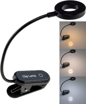 LED Akku-Leseleuchte / Klemmleuchte, 18cm Schwanenhals, dimmbar, 25lm