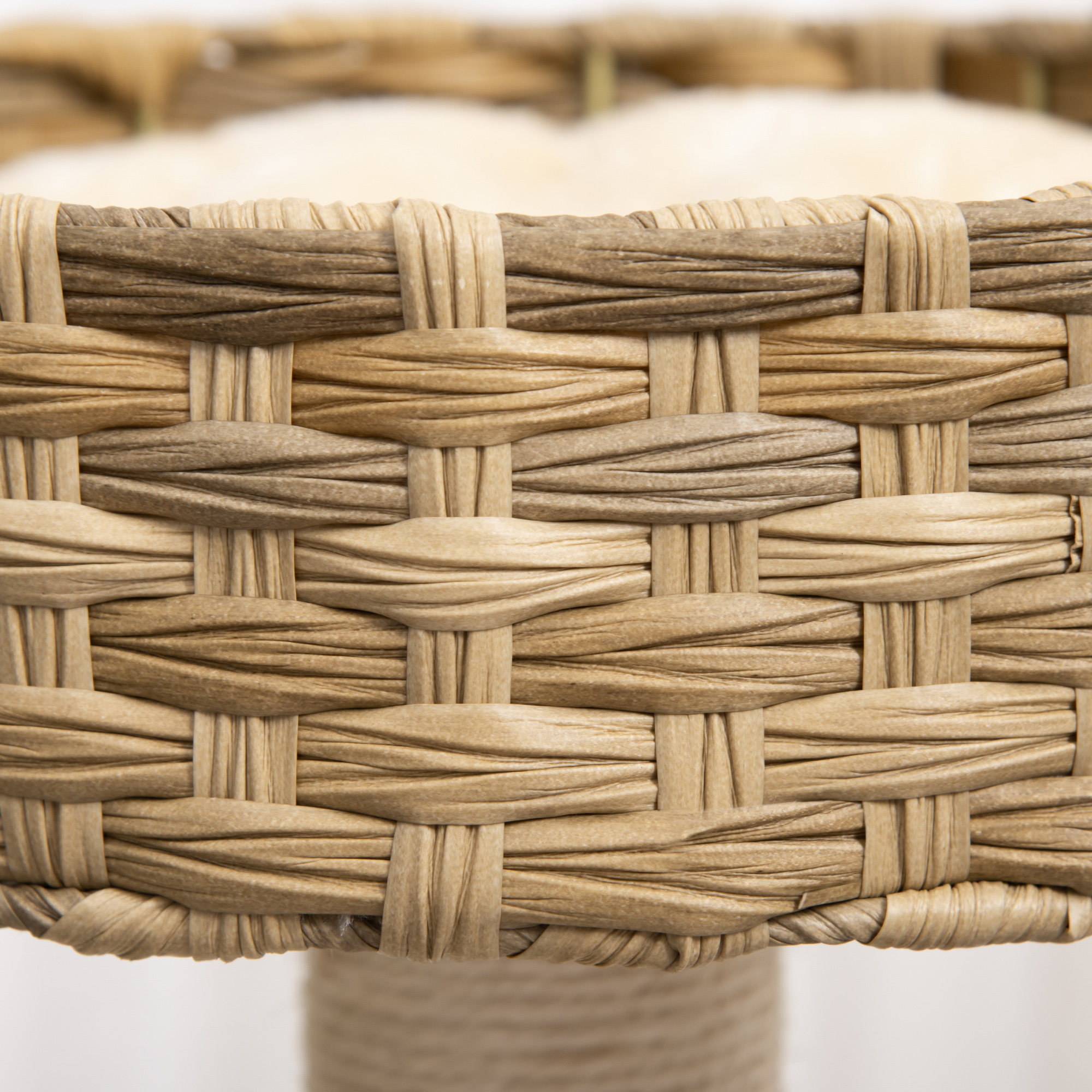 Kratzbaum Rattan 95 cm Höhe 3-Stufiger Katzenbaum mit Platform, Katzenbett, Kletterbaum mit Katzenhöhle Sisalstämmen Spielbälle Katzenmöbel Sisal Natur+Beige