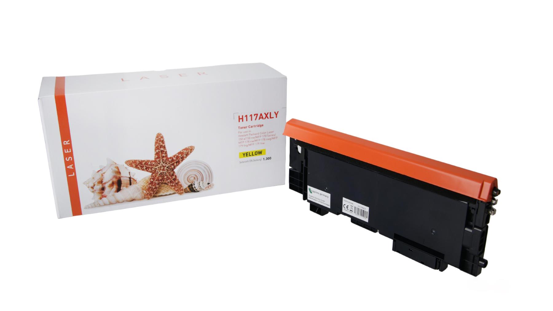 117AXLY mit Chip alternativ Toner yellow HP / W2072A / 1.300 Seiten 117AXLY mit Chip alternativ Toner yellow HP / W2072A / 1.300 Seiten