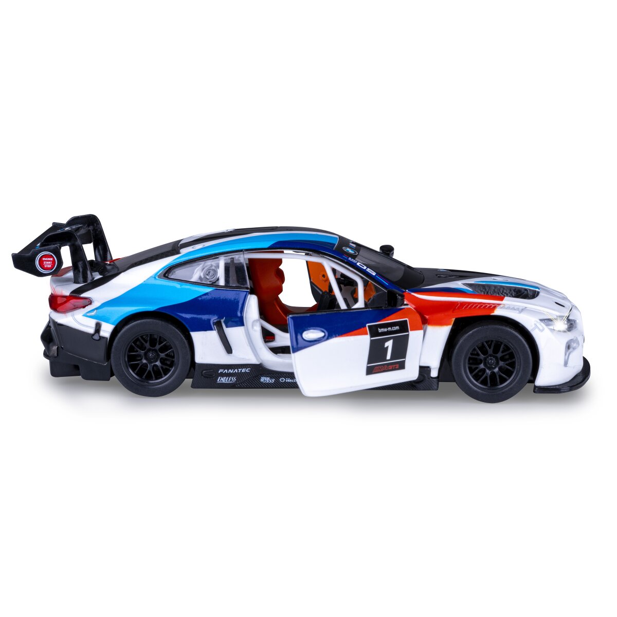 BMW M4 GT3 Diecast 1:32 weiß inkl. Knopfzellen