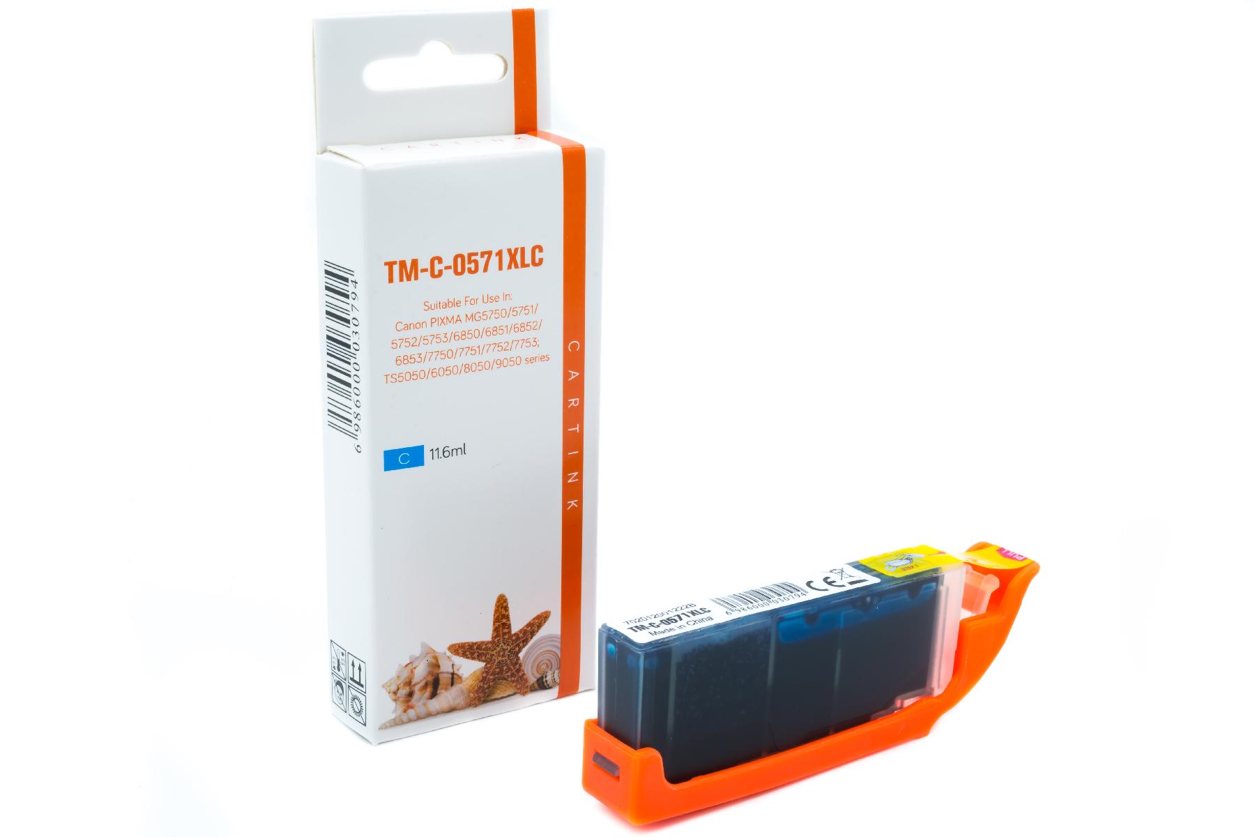 CLI571C alternativ Seestern Tinte cyan für / 0386C001 / 11,6ml / mit Chip