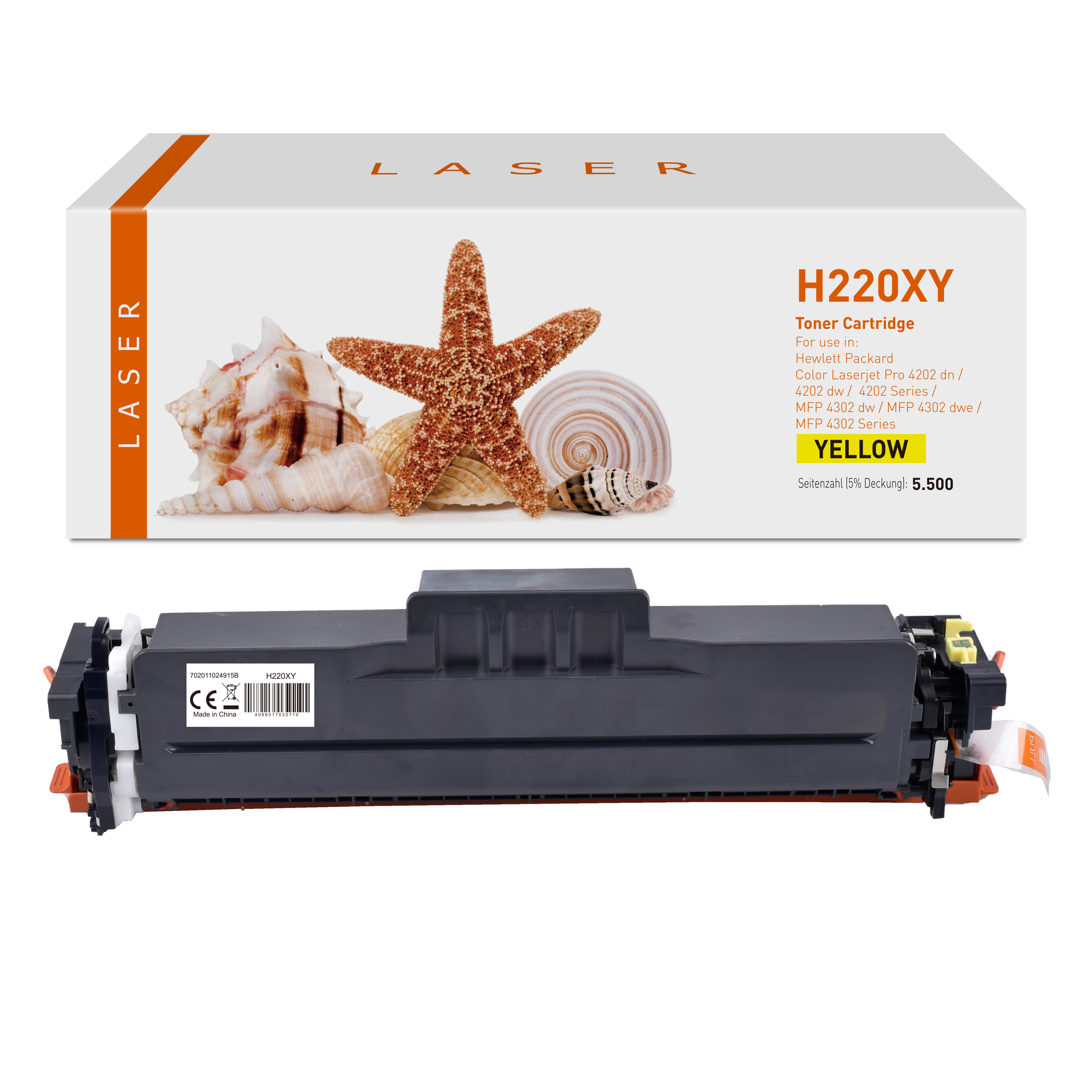220XY alternativ Toner yellow für HP / W2202X / 5.500 Seiten