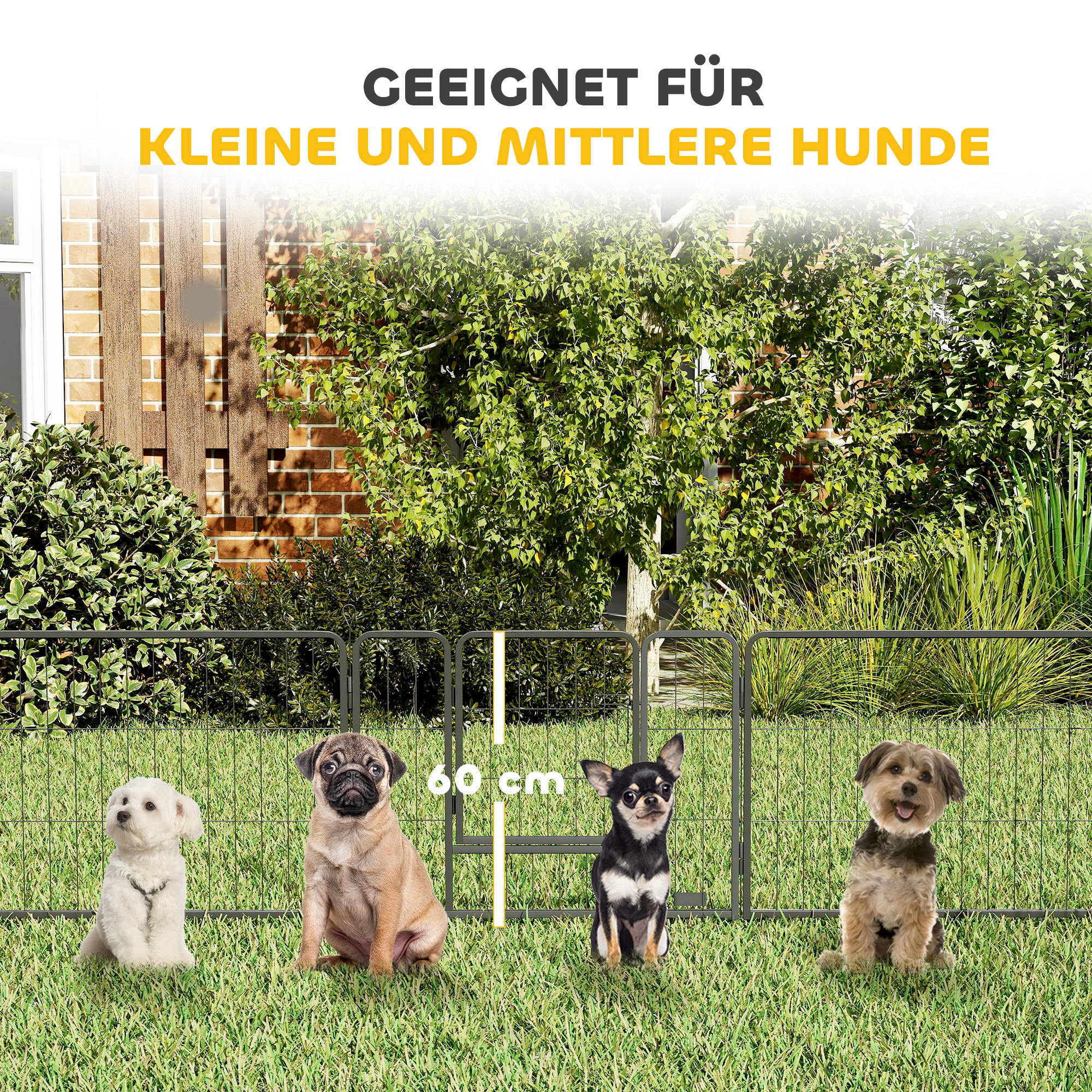 Haustiergehege, Welpenauslauf, Welpengitter, 12 Paneele, Outdoor u.  Indoor, Grau