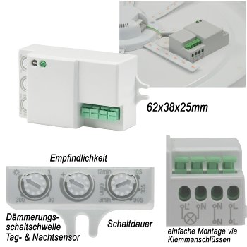 HF Bewegungsmelder "CBM extend" 230V, 180/360°, zur Nachrüstung in Leuchten