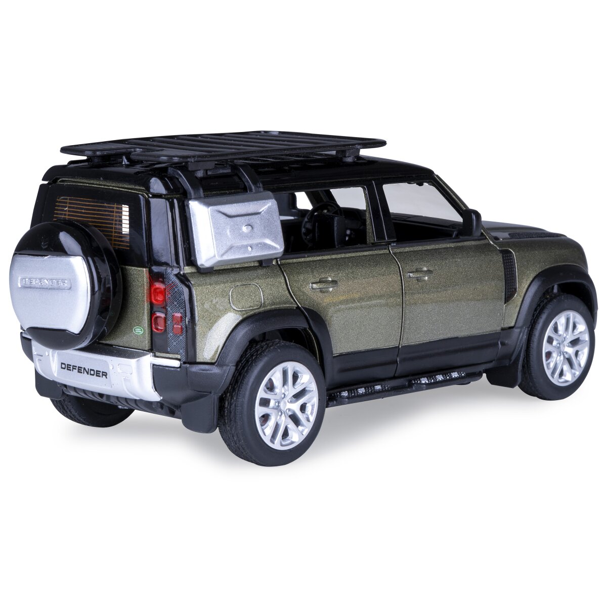 Land Rover Defender 110 Diecast 1:32 grün inkl. Knopfzellen