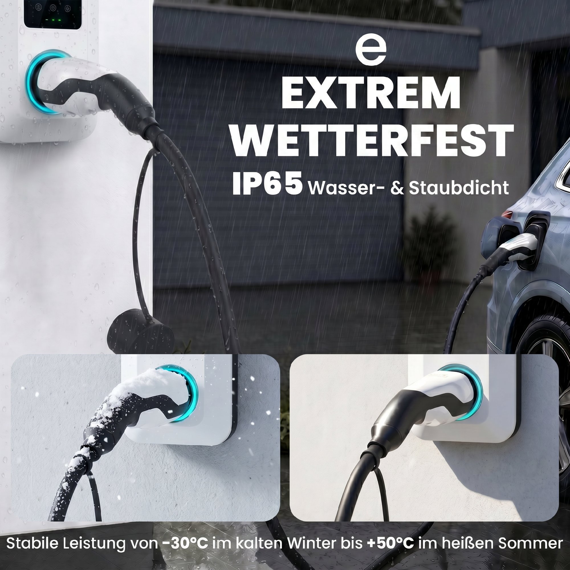 Typ 2 EV Ladekabel, 11 kW, 16 A, Mode 3, 3-Phasen, 5 m – Verlängerungskabel für Elektroautos & Plug-in-Hybride