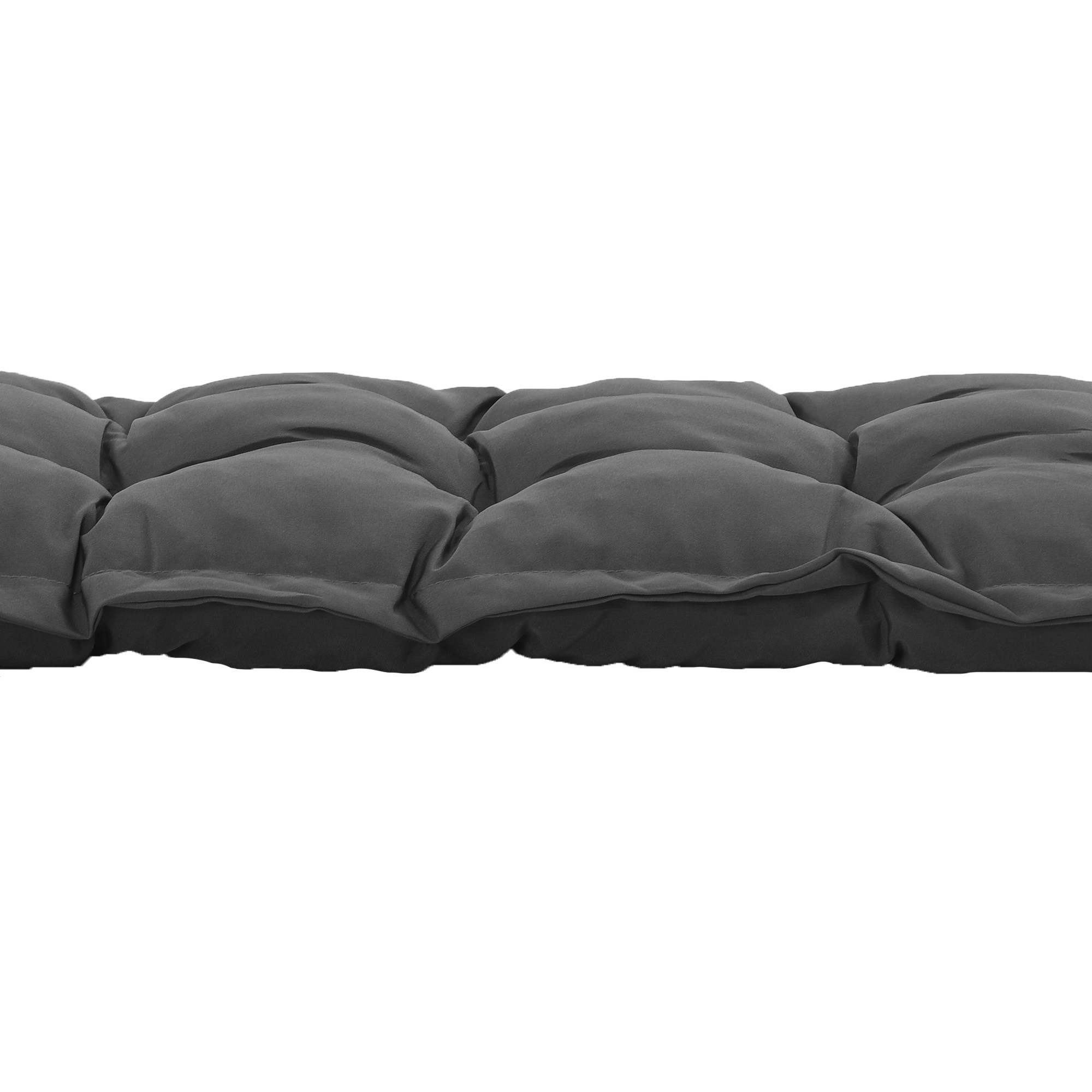Sitzkissen 100x40 cm Stuhlkissen mit Bindebänder, 10cm dick Polsterauflage Dunkelgrau