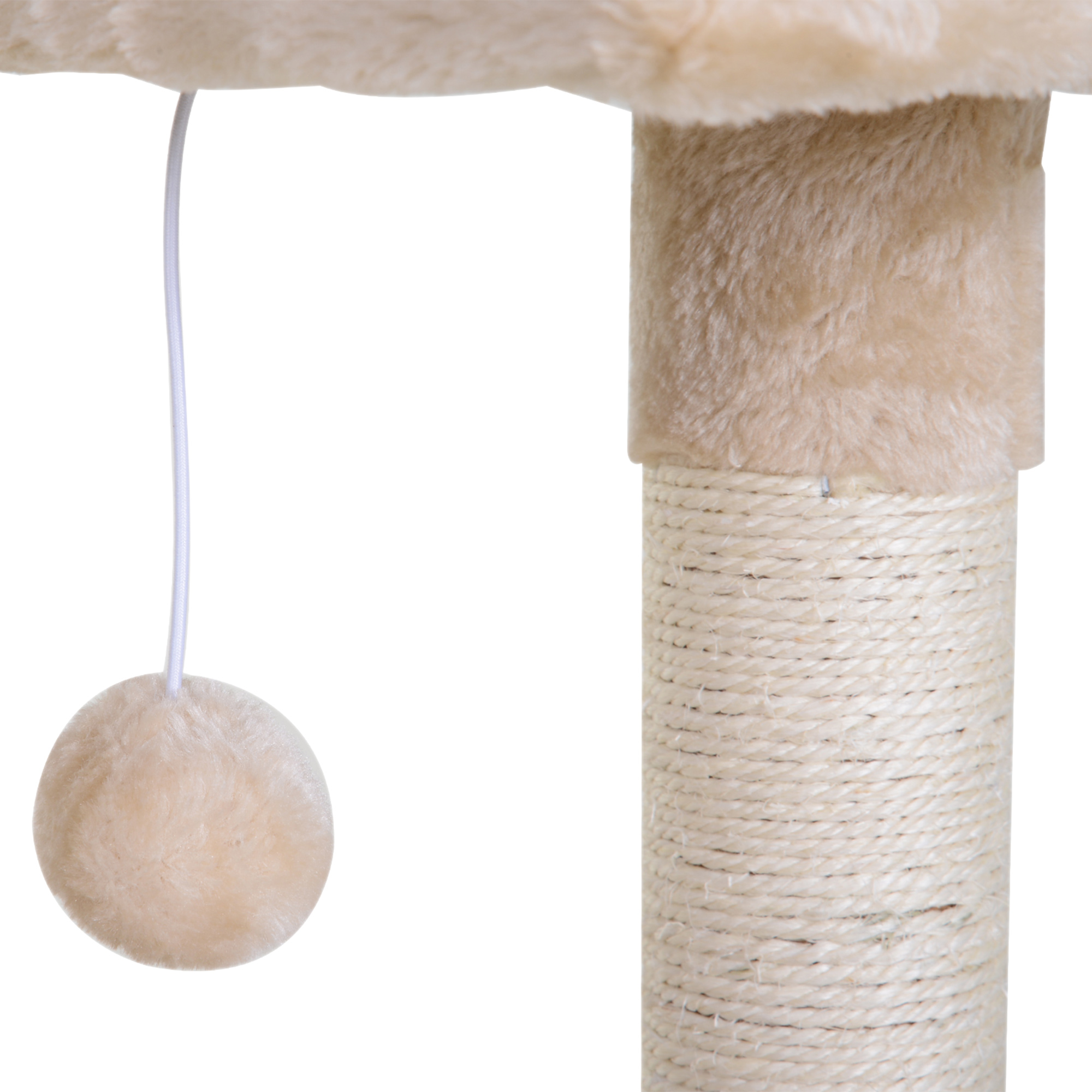 Kletterbaum Katzenbaum Kratzbaum mit Sisalsäule Plüsch-Hängematte Spanplatte Beige 50 x 36 x 70 cm