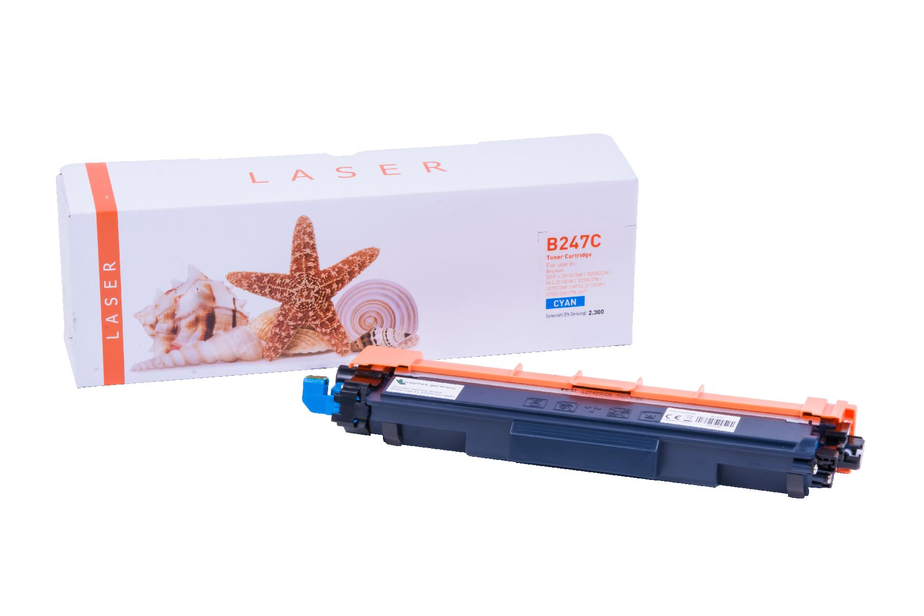 TN247C alternativ Toner Cyan für Brother / TN247C / 2.300 Seiten