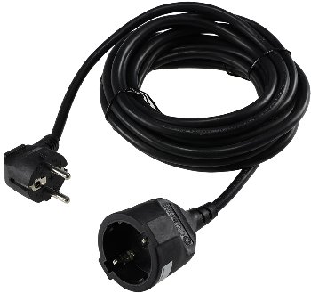 Schutzkontakt-Verlängerung, 10m, schwarz - H05VV-F3G 1,5mm² 16A/250V Schutzkontakt-Verlängerung, 10m, schwarz - H05VV-F3G 1,5mm² 16A/250V