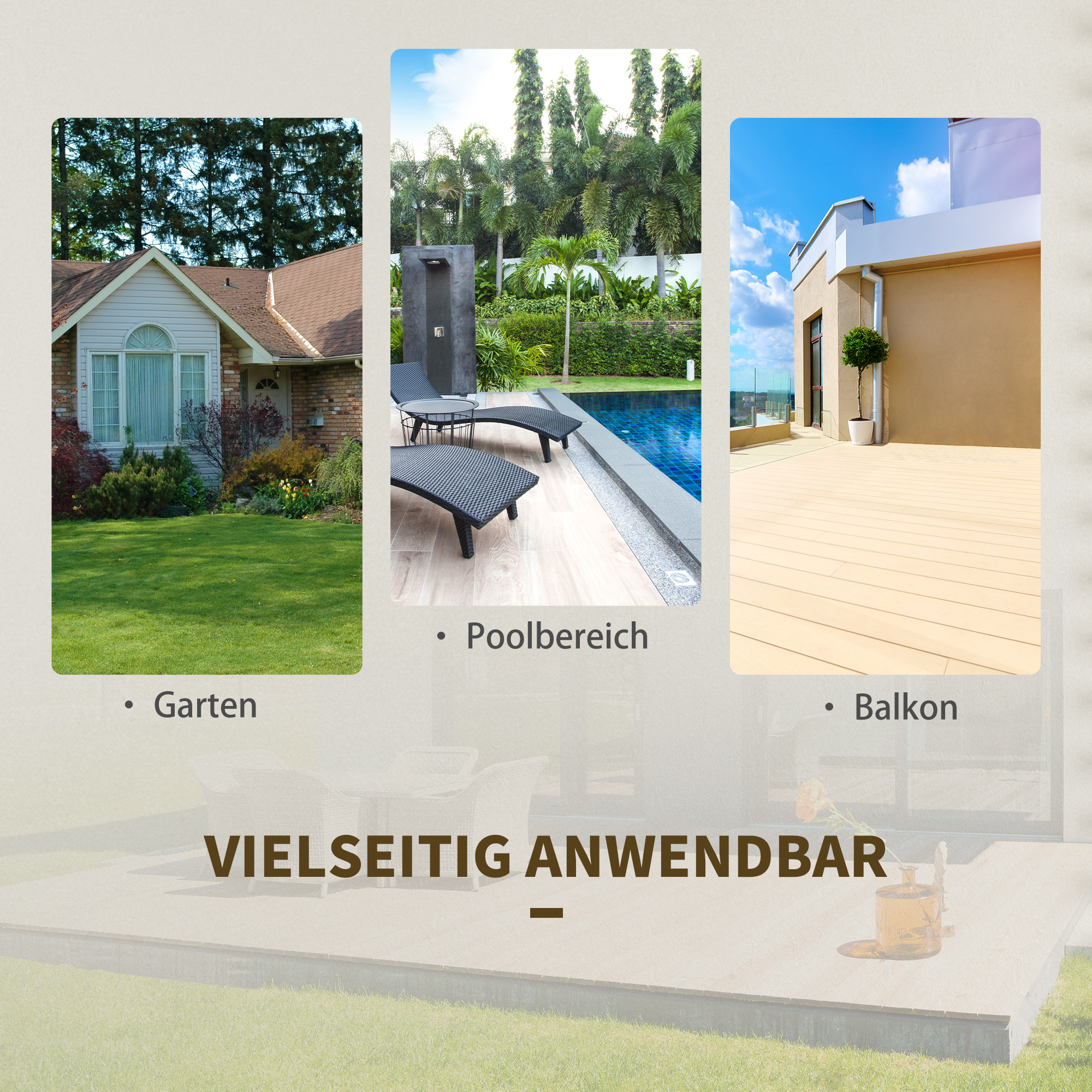 Polyrattan Bistroset für 2 Personen Sitzgruppe Rattan Gartenmöbel Set Garnitur Braun