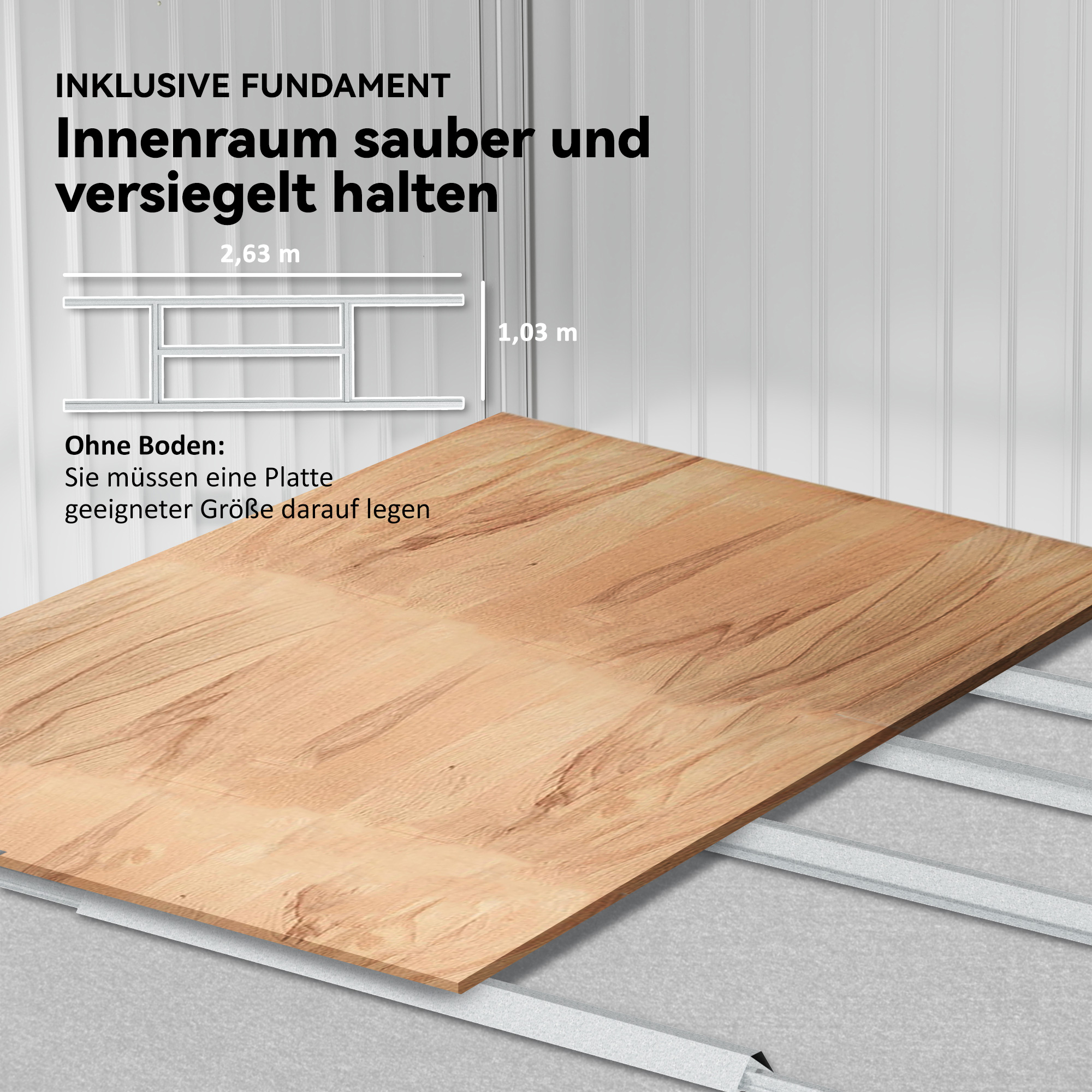 Geräteschuppen aus Metall mit Schiebetüren und Belüftungsfenstern, 277 x 195 x 192 cm, Hellgrau