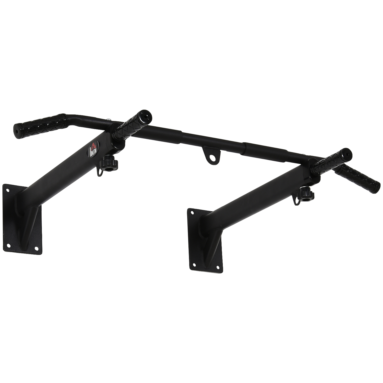 Klimmzugstange zur Wandmontage oder Deckenmontage bis 150 kg belastbar, Multifunktionale Pull Up Bar mit rutschfest Griffe, Ösen sicher stabil Klimmzug Stange für Fitness Zuhause, Stahl Schwarz