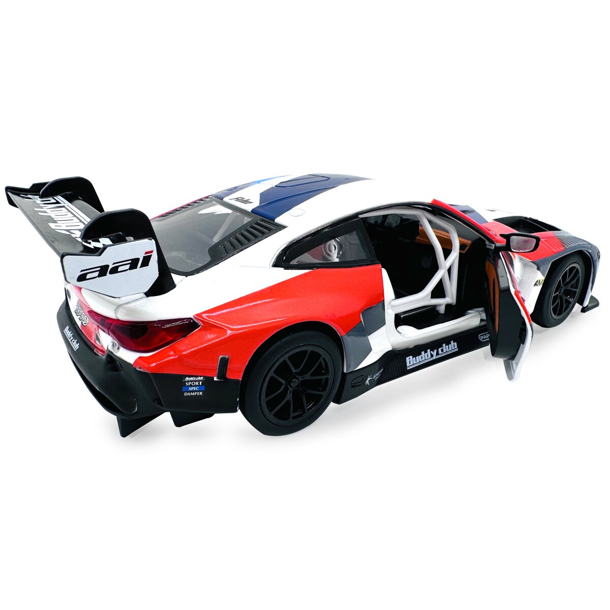 BMW M4 GT3 Diecast 1:24 weiß inkl. Knopfzellen
