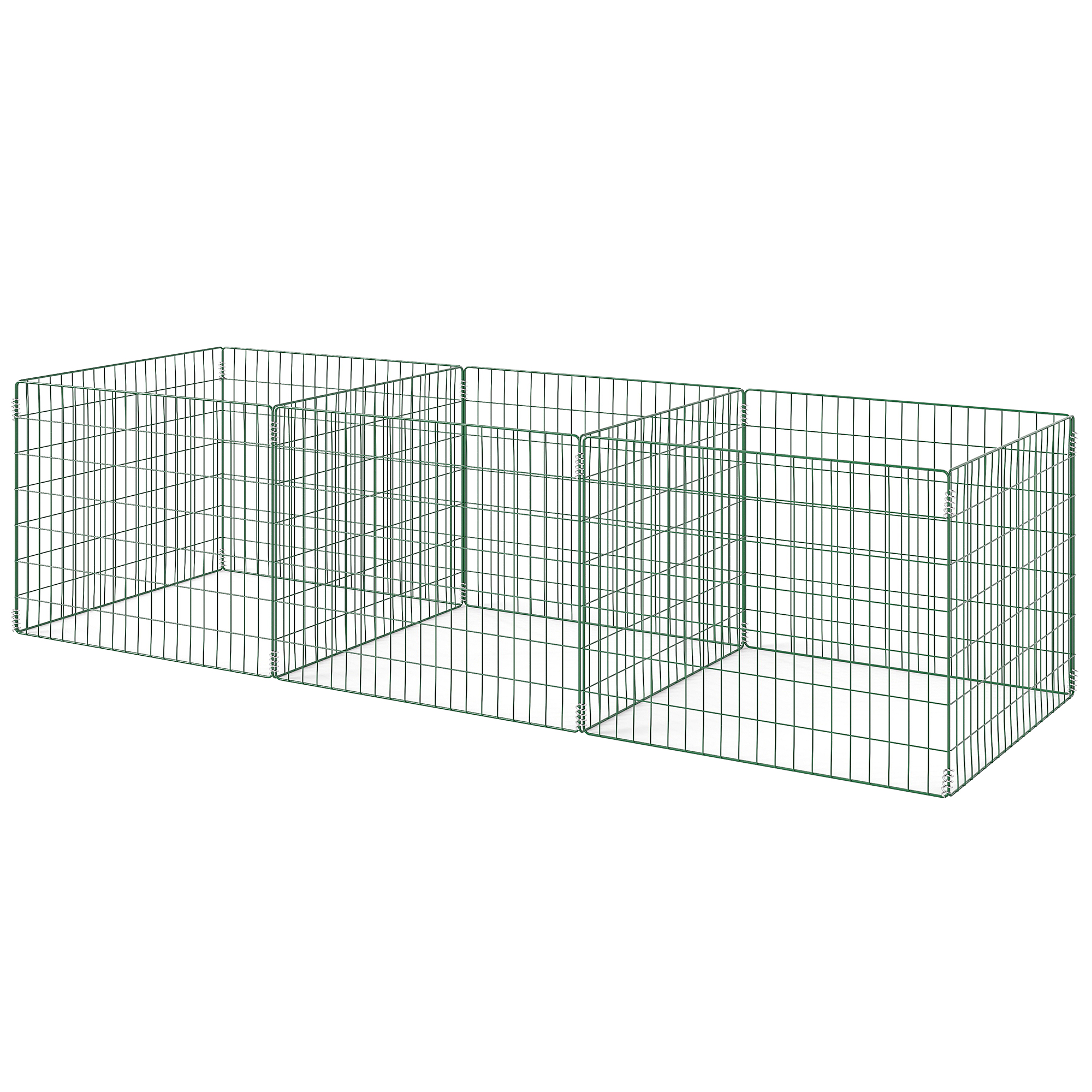 Komposter 1680 Liter, 270 x 90 x 70 cm 3-teilig Schnellkomposter aus Stahl, wetterfest Grün