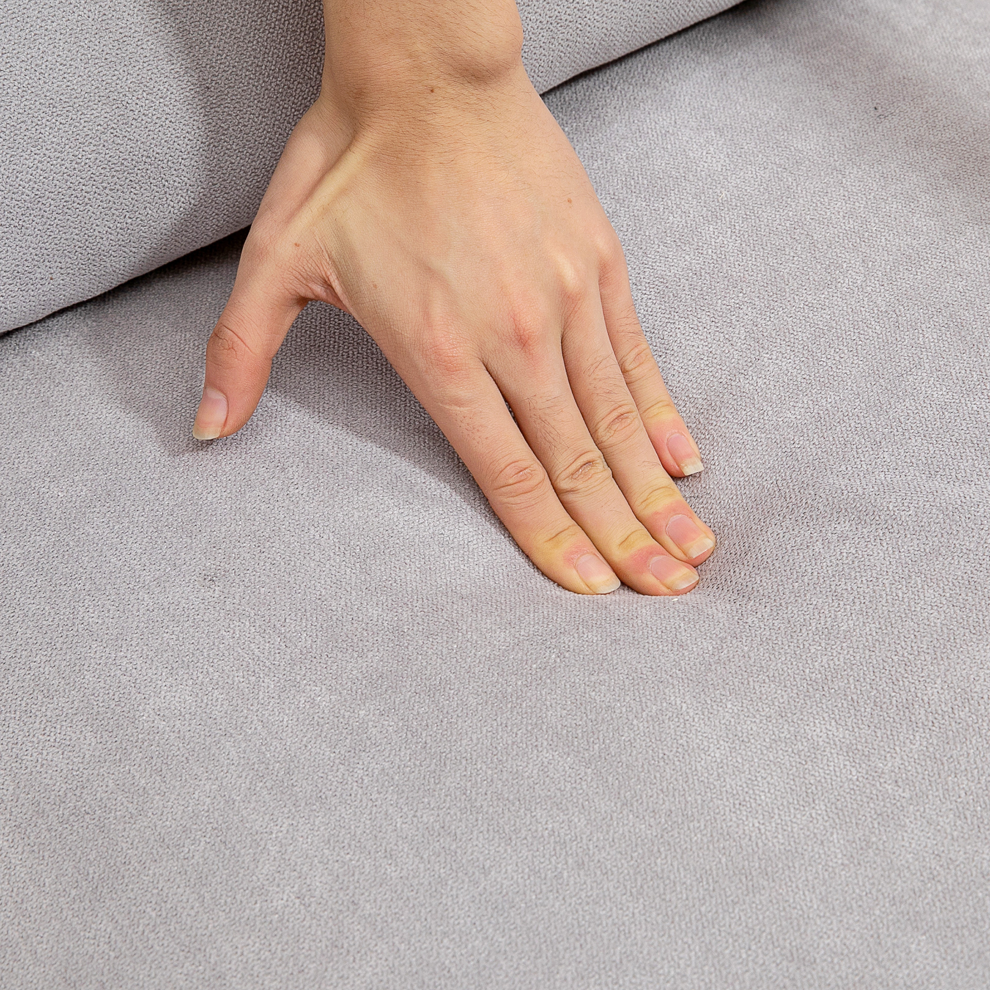 Eleganter Lounge-Sessel mit Holzrahmen und Schaumstoff-Polsterung, Samtoptik, für Wohnzimmer, Schlafzimmer, Grau