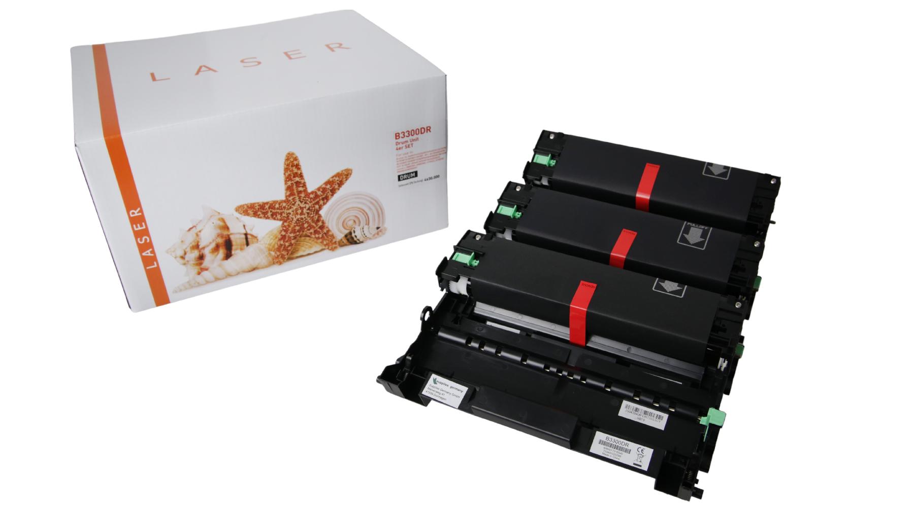 4er Set DR3300 alternativ Trommel schwarz für B / DR3300 / 4x30.000 Seiten