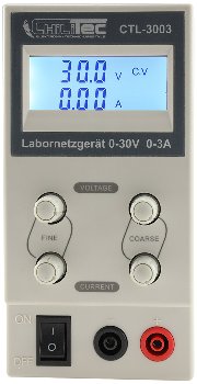 Regelbares Labornetzgerät "CTL-3003" / beleuchtete LCD Anzeige, 0-30V, 0-3A