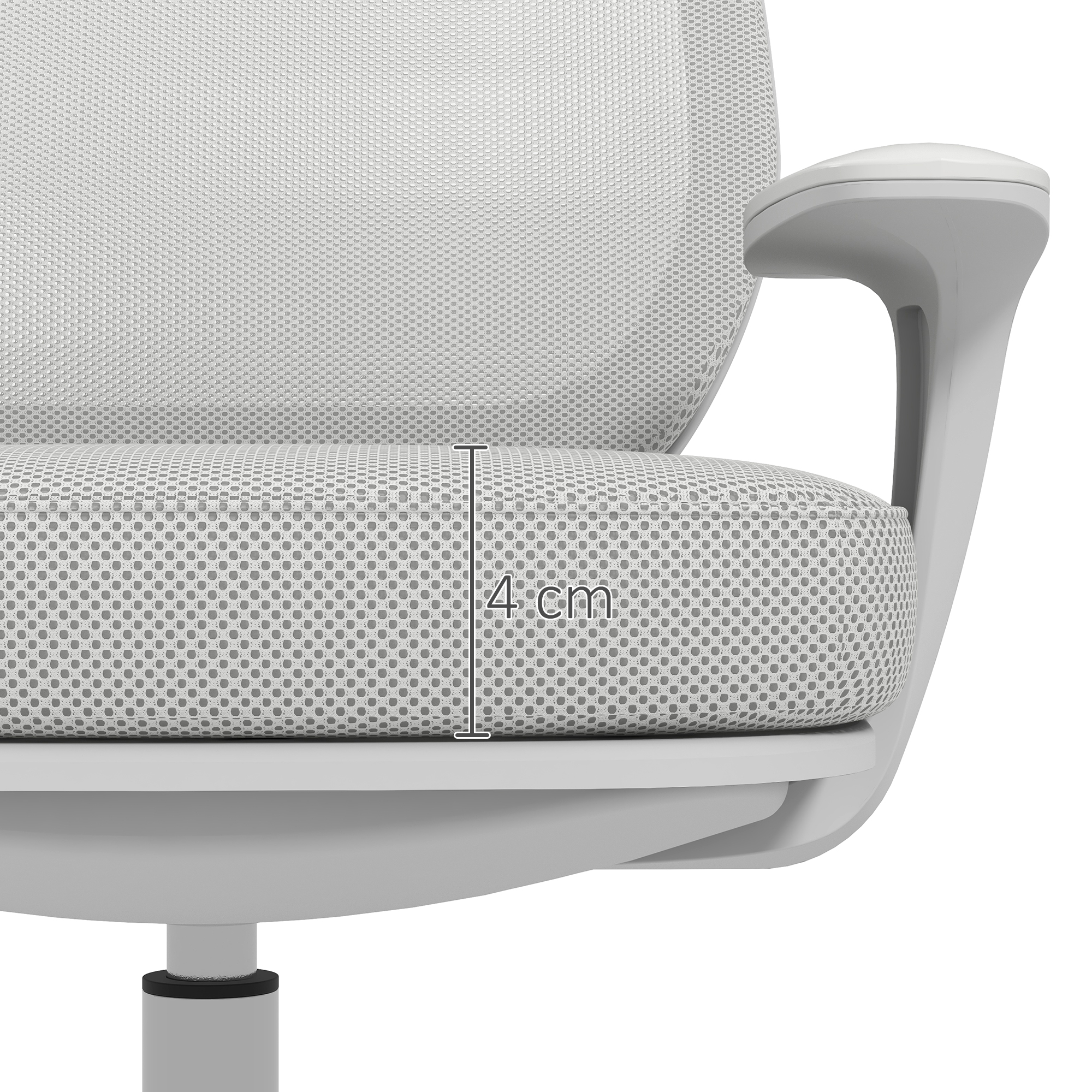 Bürostuhl, Ergonomisch Schreibtischstuhl mit Drehfunktion, Höhenverstellbar 55 x 48 x 82,5-94,5 cm Grau