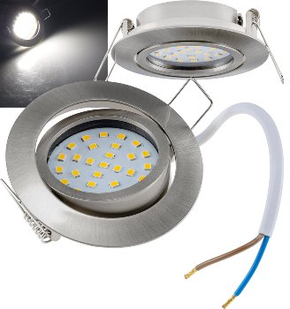 LED-Einbauleuchte "Flat-26" neutralweiß - 80x26mm, 3W, 390lm, Edelstahl gebürstet LED-Einbauleuchte "Flat-26" neutralweiß - 80x26mm, 3W, 390lm, Edelstahl gebürstet