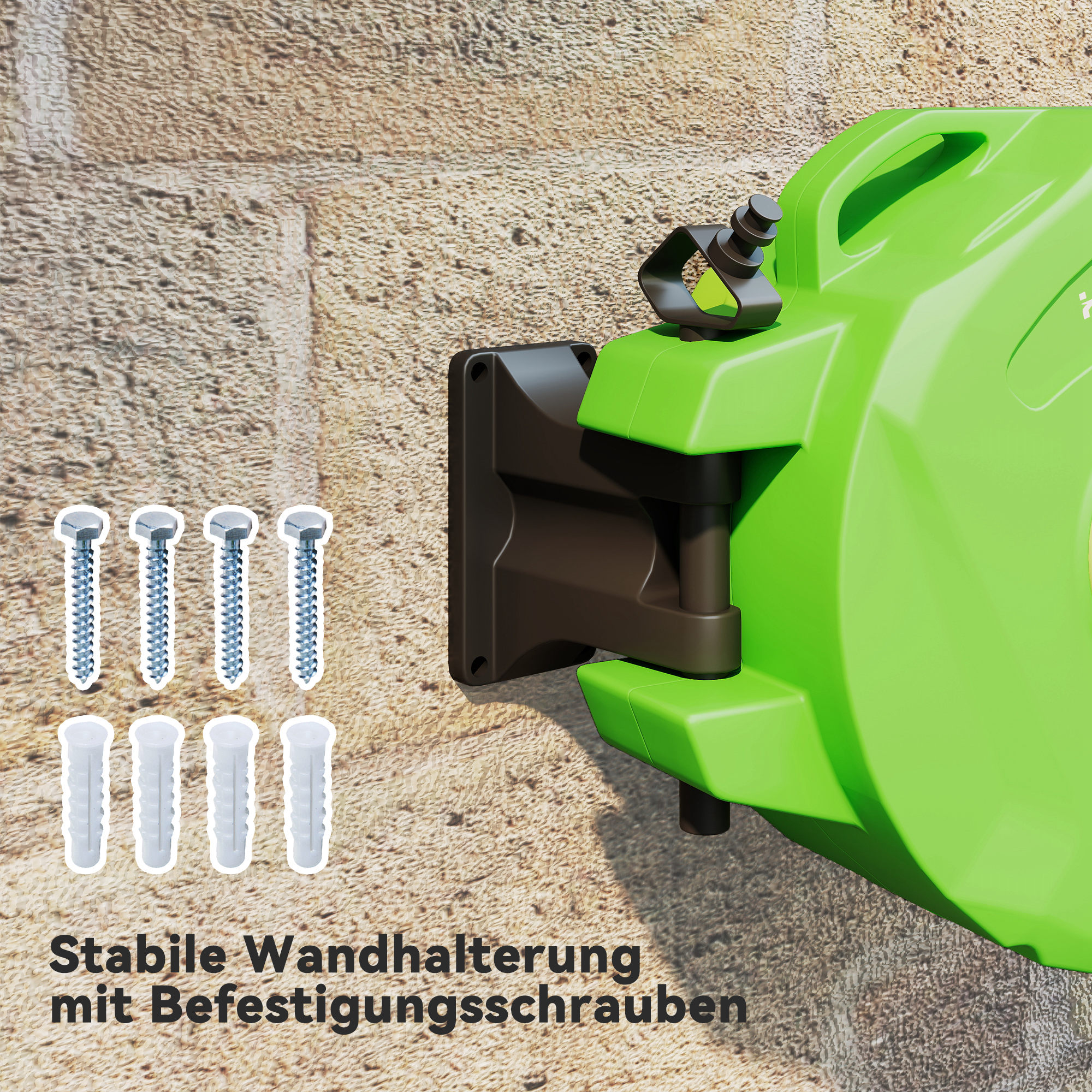 Schlauchtrommel 15+1,5m Schlauchaufroller Automatik schwenkbar Druckluft Garten 180° schenkbar Druckluftschlauch Grün