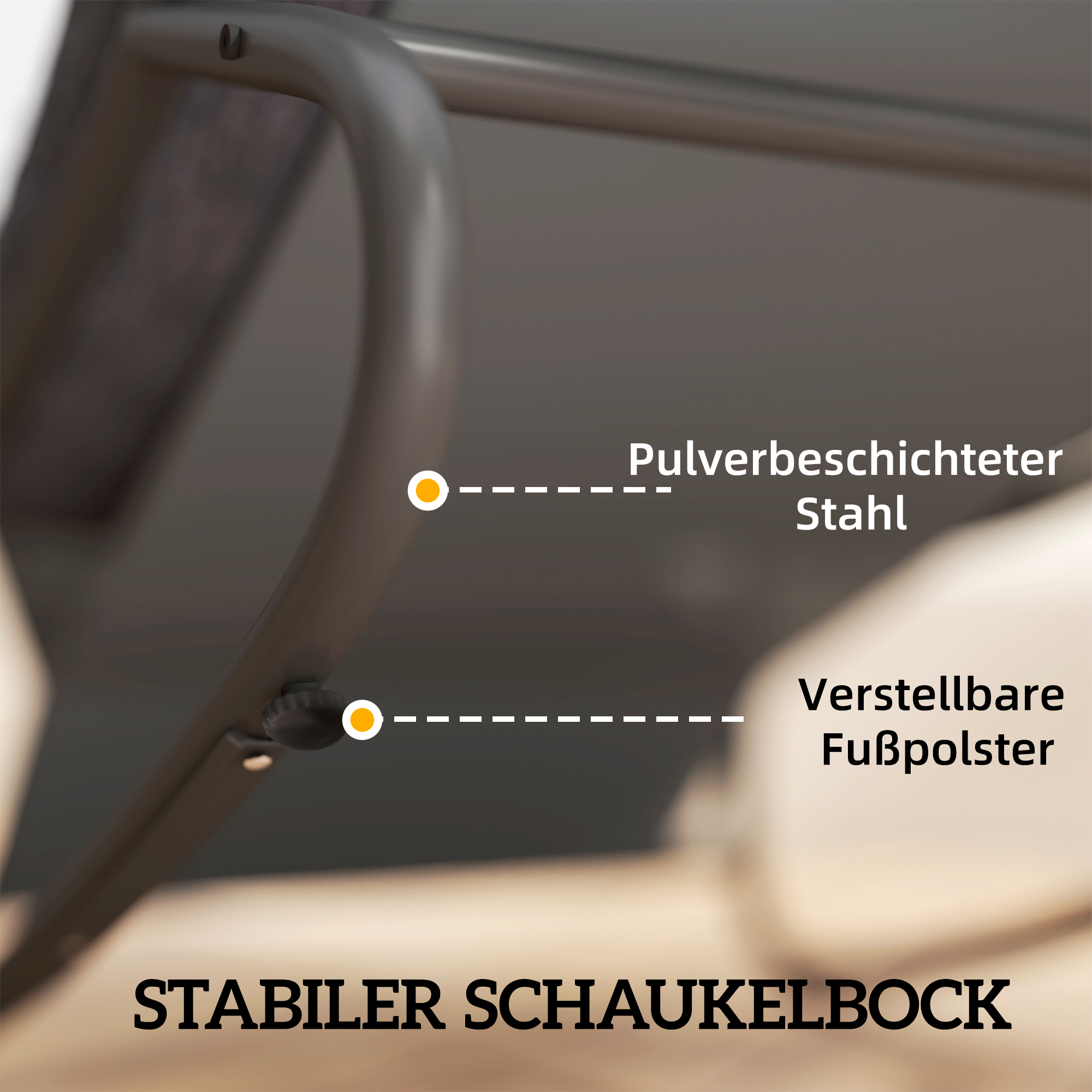 Schaukelstuhl Schaukelsessel mit breitem Netzsitz dickem Kissen 101 x 66 x 63 cm Grau