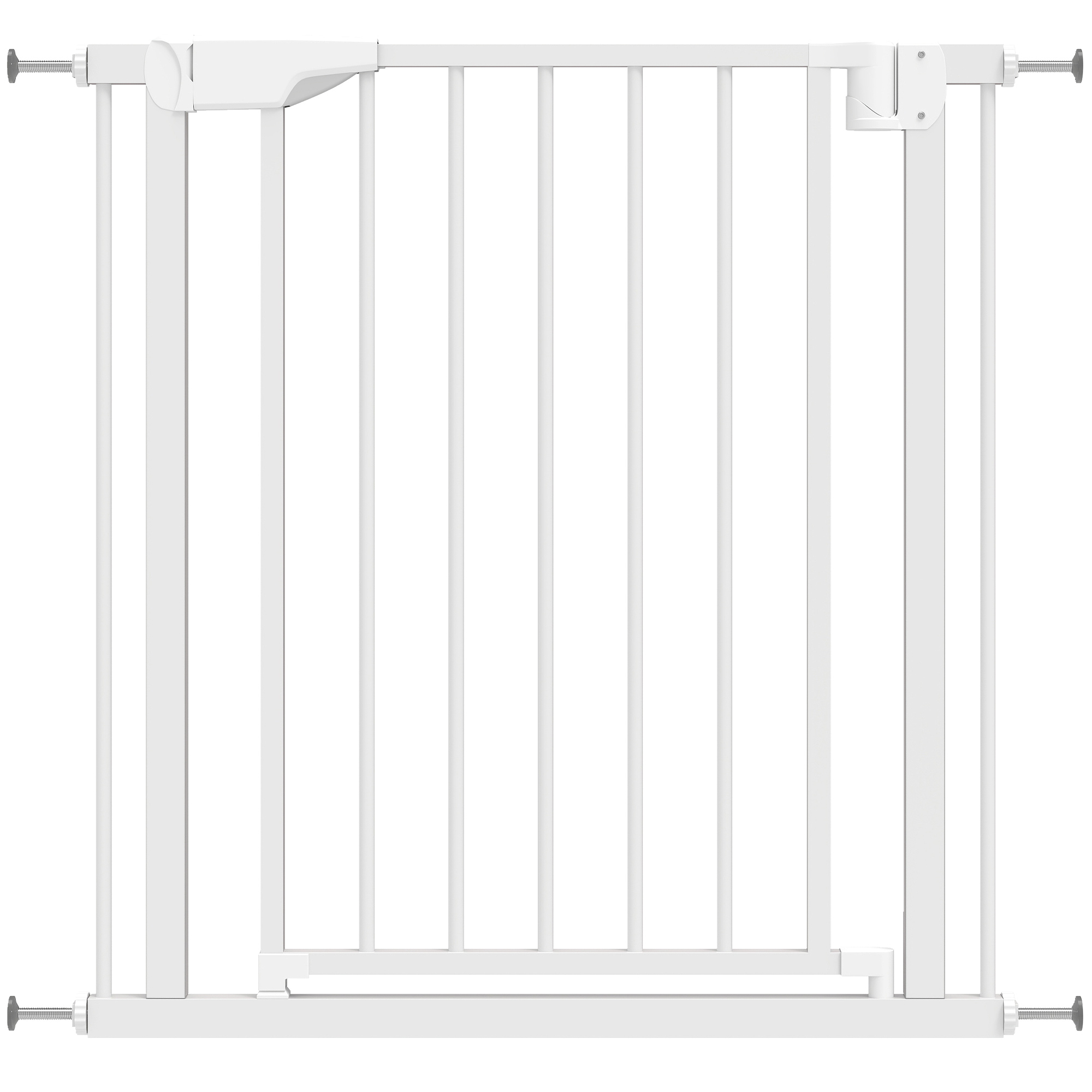 Treppenschutzgitter Absperrgitter ohne Bohren mit automatische Schließung für Kinder Küche Treppe 76-82 x 76 cm Weiß