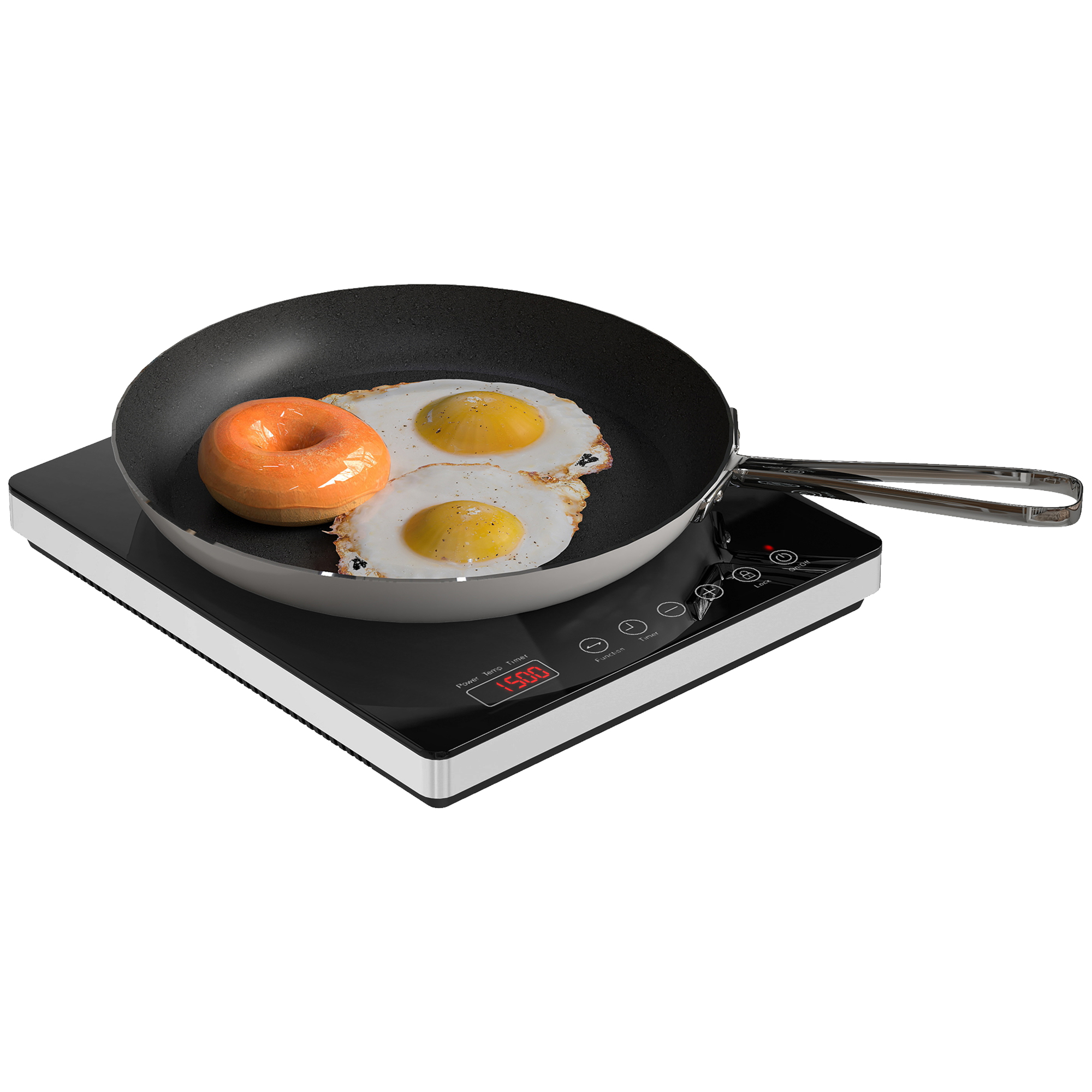 Kochplatte, Induktionskocher mit 10-Stufen-Temperatur, Touchpanel, Schwarz Kochplatte, Induktionskocher mit 10-Stufen-Temperatur, Touchpanel, Schwarz