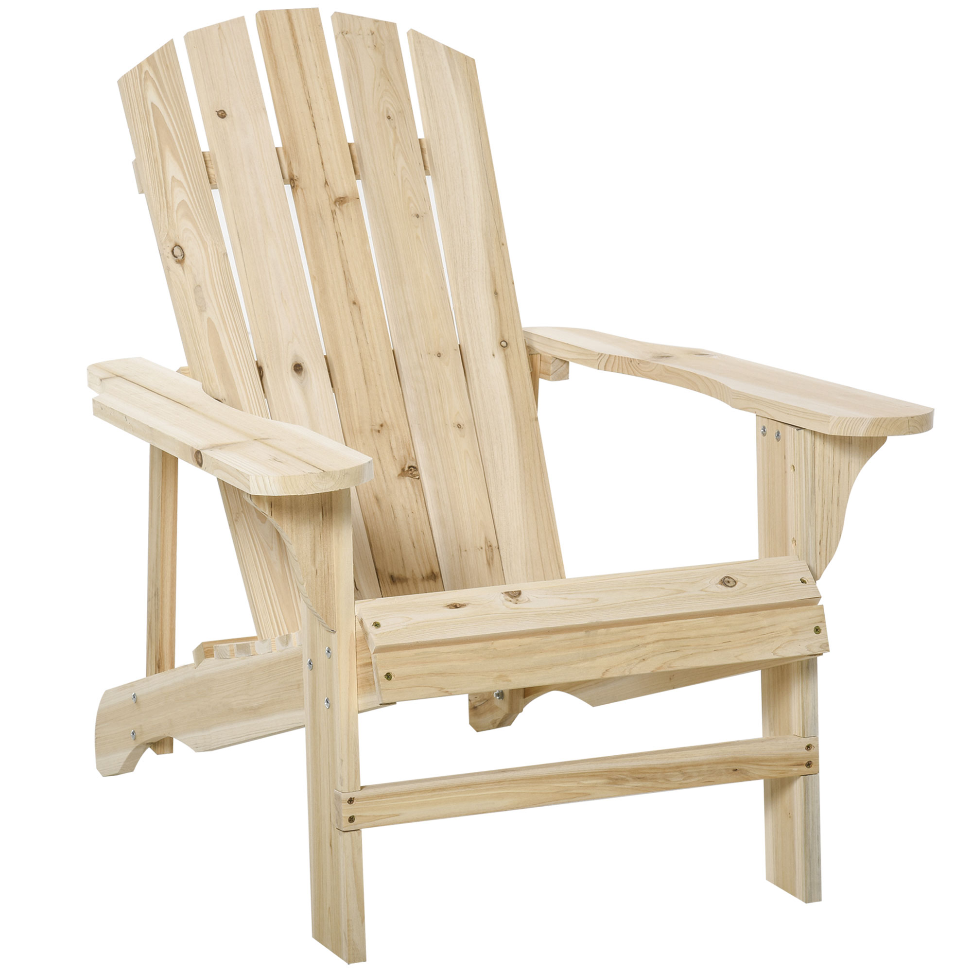 Adirondack Stuhl wetterfest Adirondack Chair aus Holz Outdoor Gartenstuhl mit Hoher Rückenlehne Armlehnen